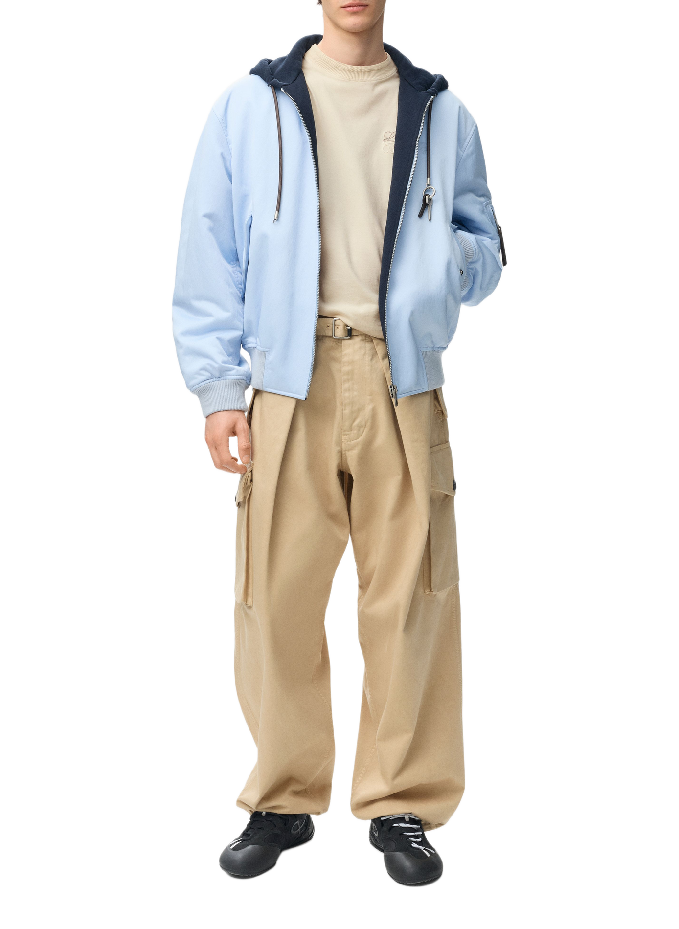 Klassisches T-Shirt mit kurzen Ärmeln aus Baumwolle LOEWE Beige