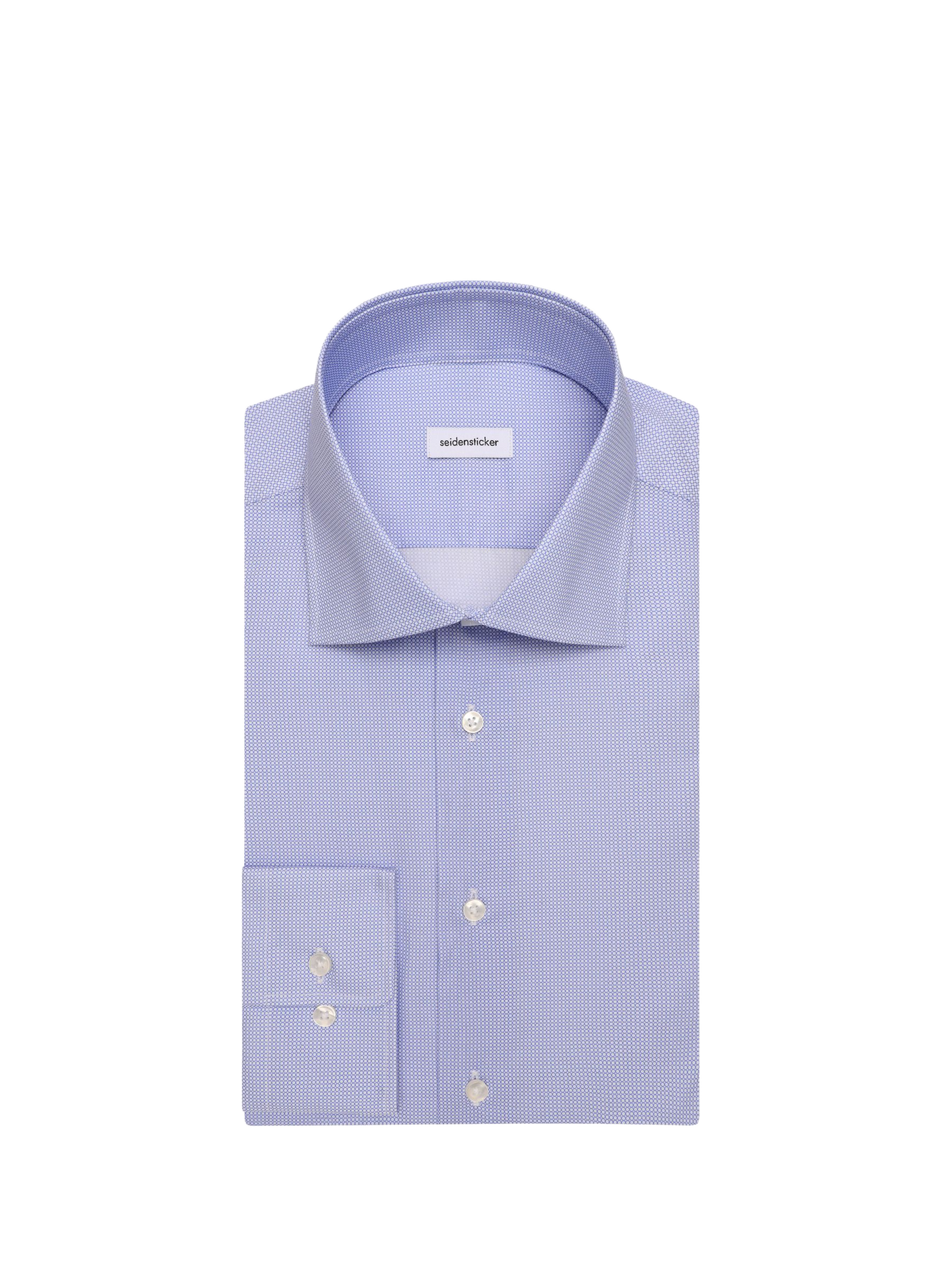 Straight shirt with classic collar in printed cotton SEIDENSTICKER Blue