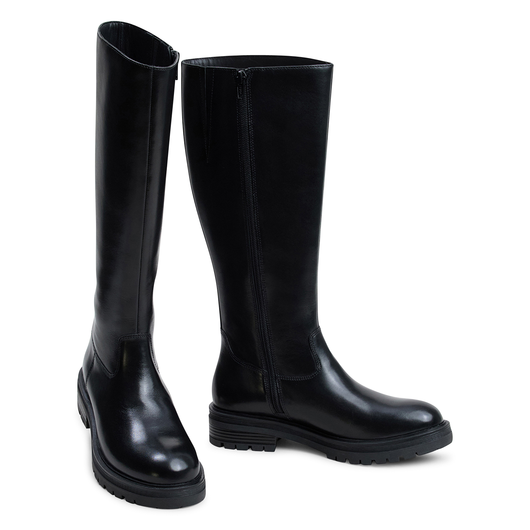 Bottes hautes unies en cuir agilus JONAK Noir