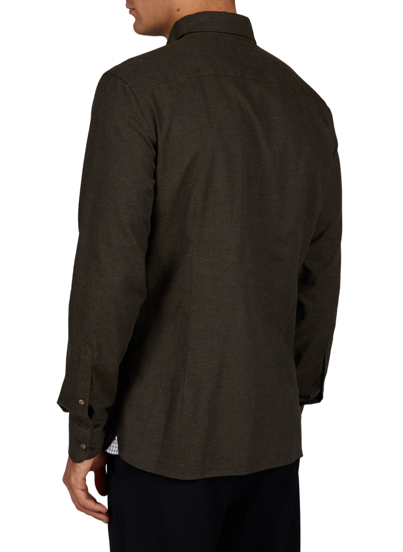 Camisa entallada Brompton de algodón HACKETT Verde