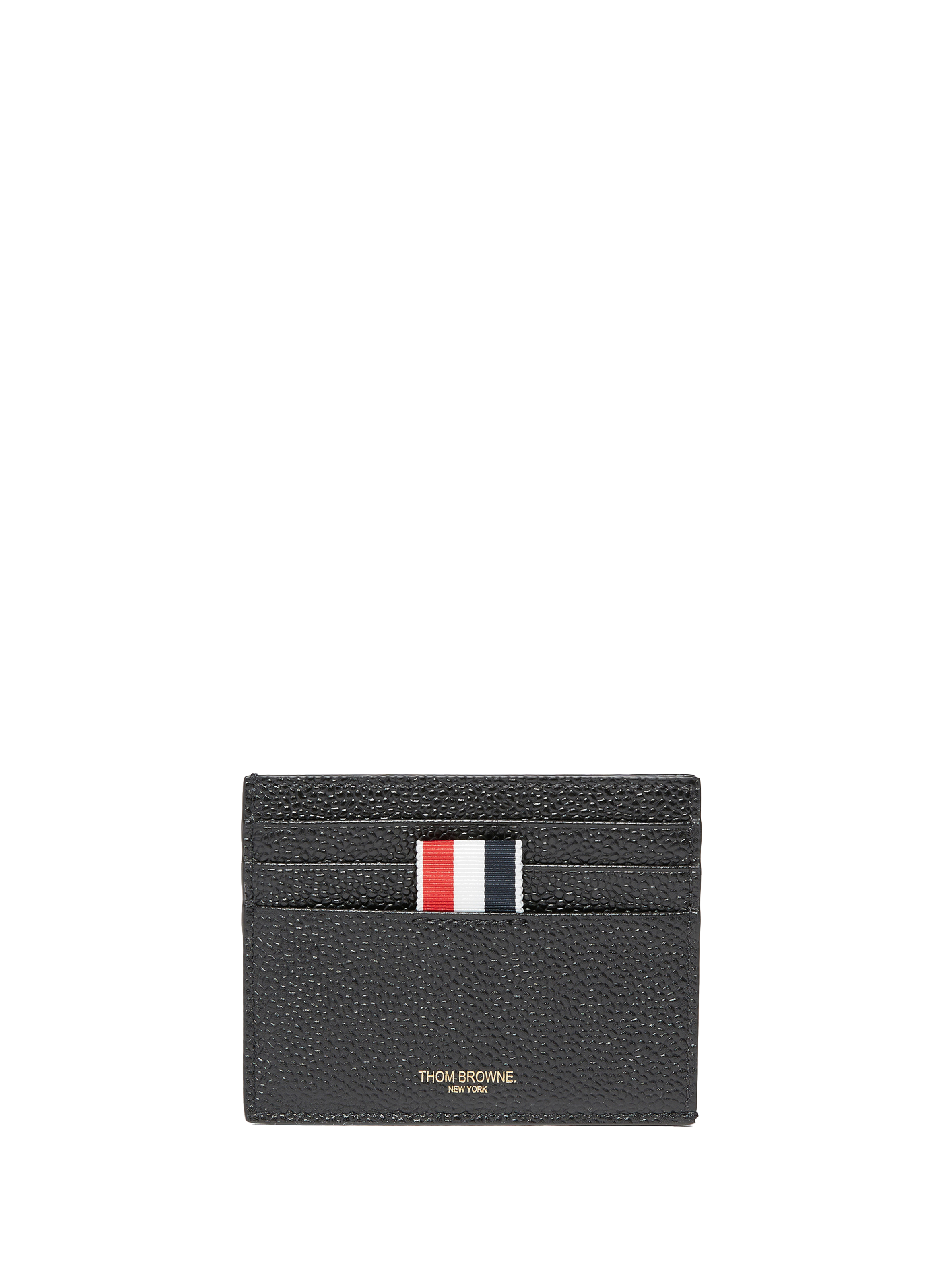 THOM BROWNE Porte-cartes en cuir Noir