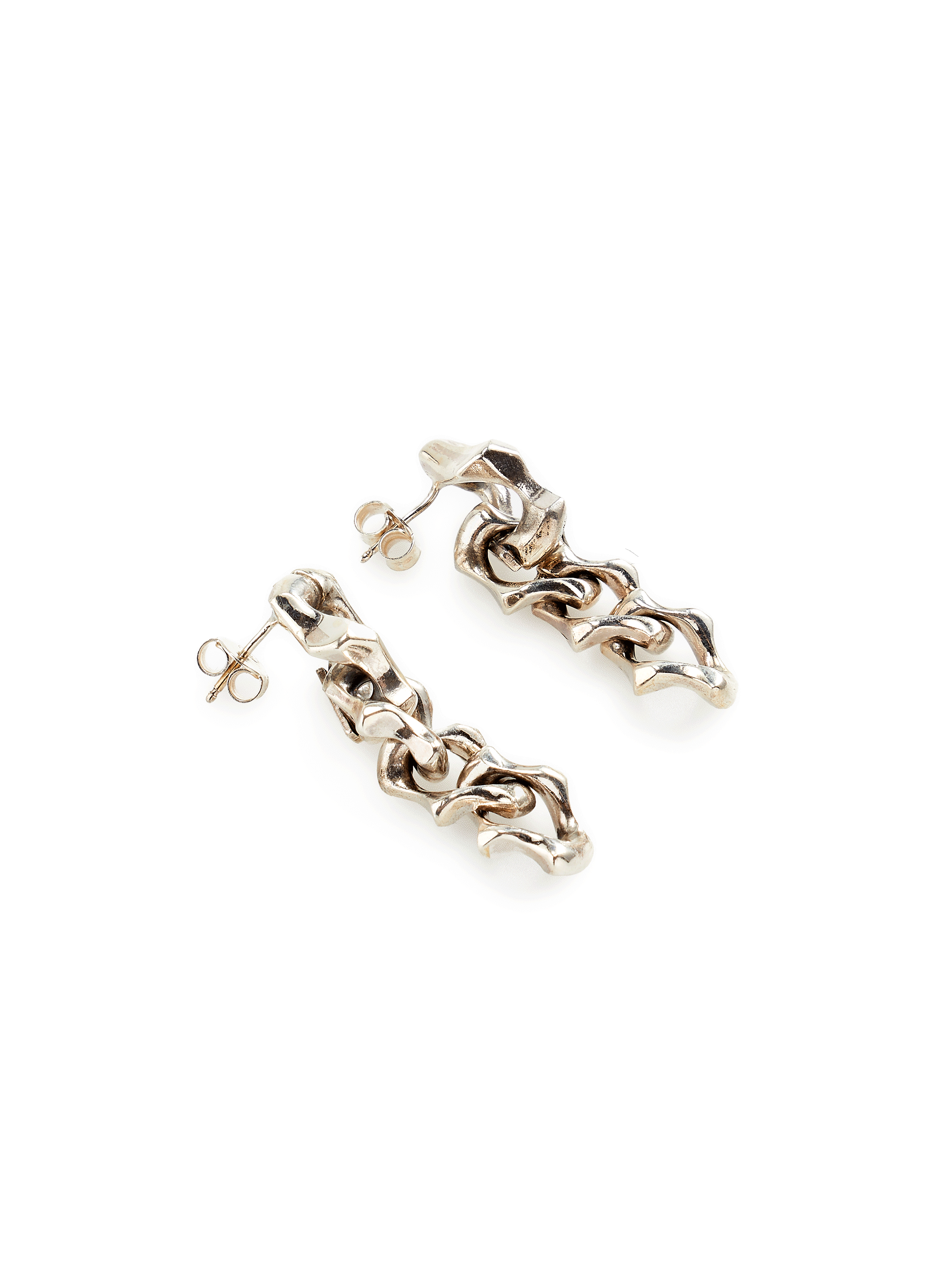 Boucles d'oreille chaînes en argent