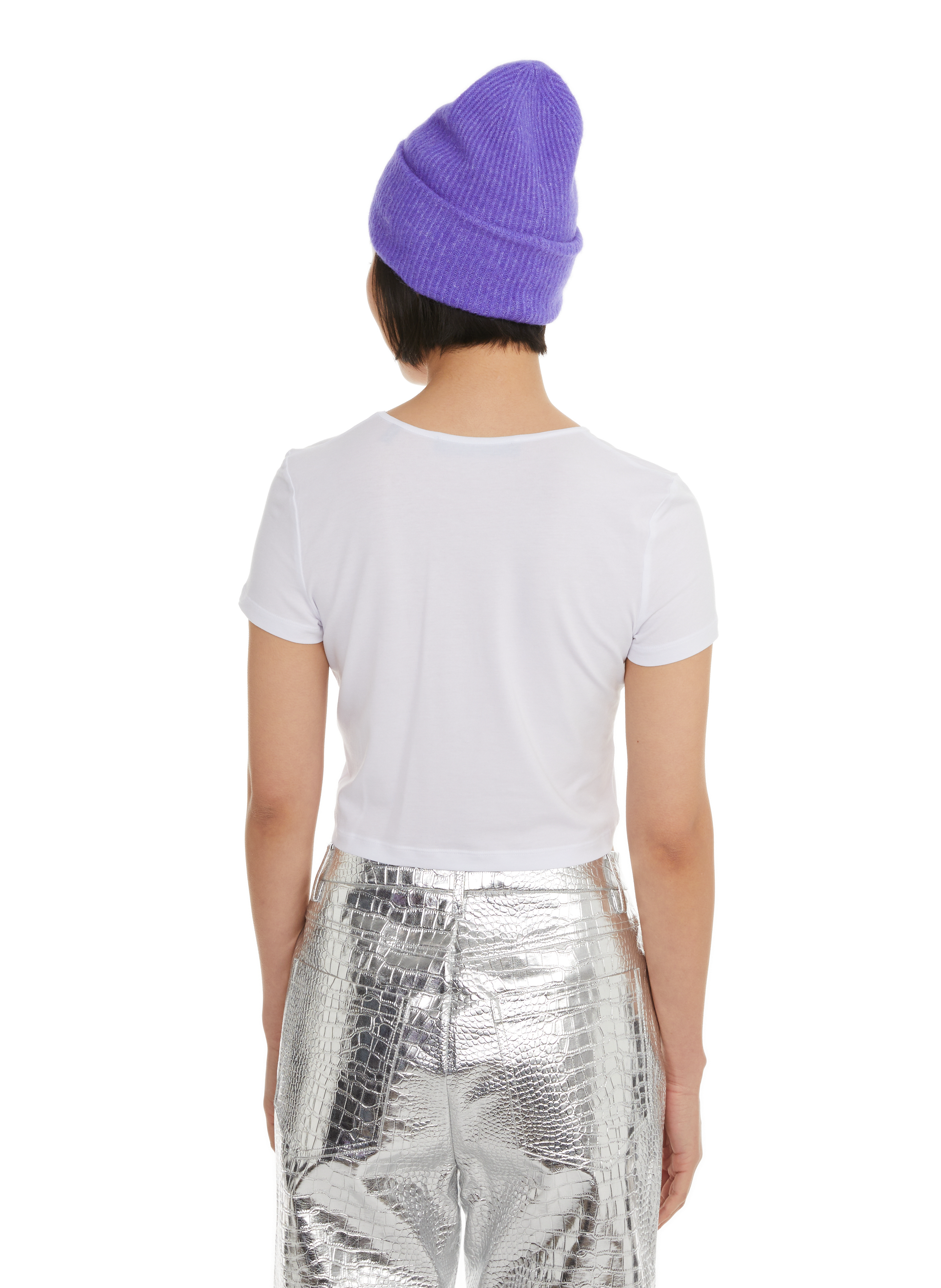 T-shirt court en coton  ROTATE Blanc