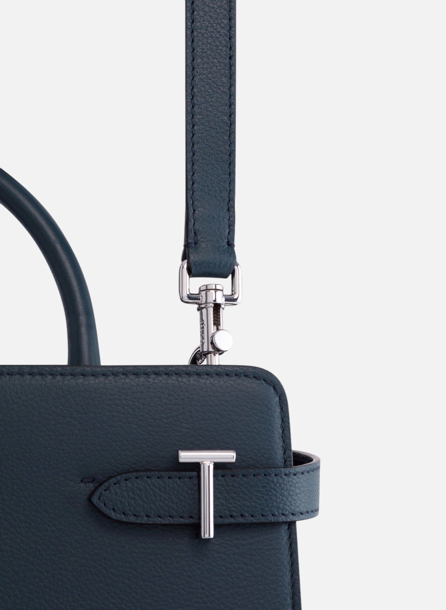 Sac à main moyen modèle emilie en cuir grainé LE TANNEUR Bleu