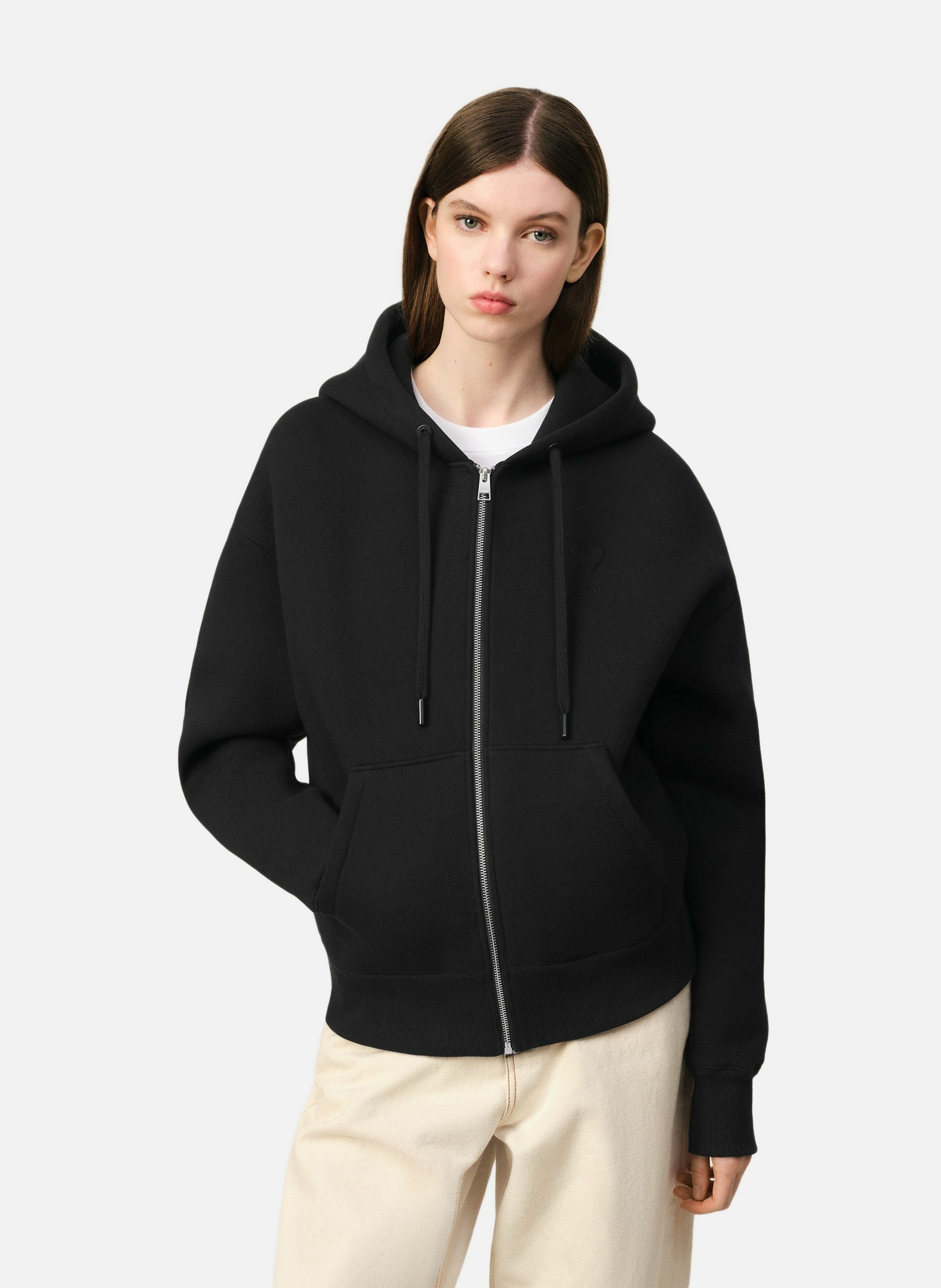 Hoodie zippé ami de coeur unisexe AMI PARIS Noir