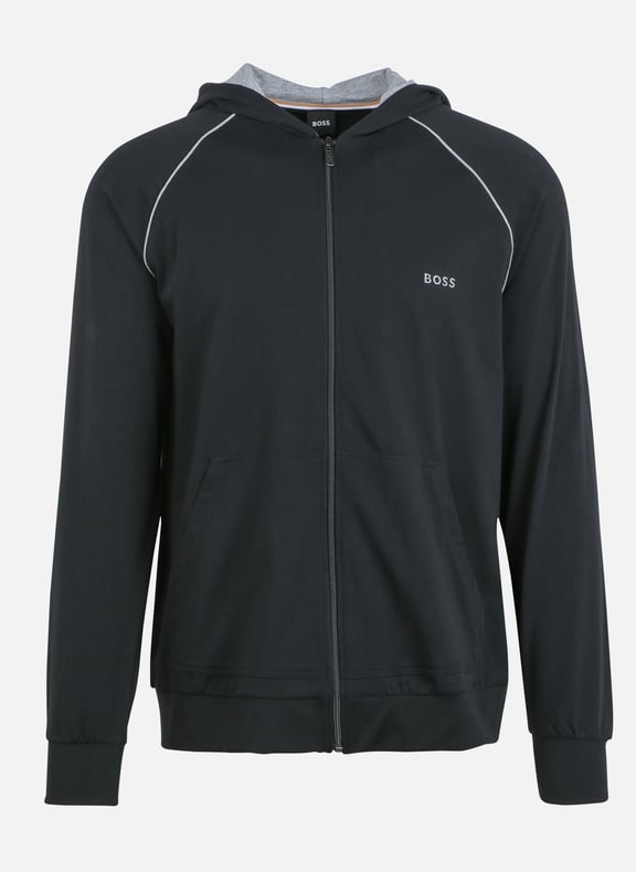 Sweat à capuche zippé Noir by BOSS BOSS Sweat à capuche zippé Noir