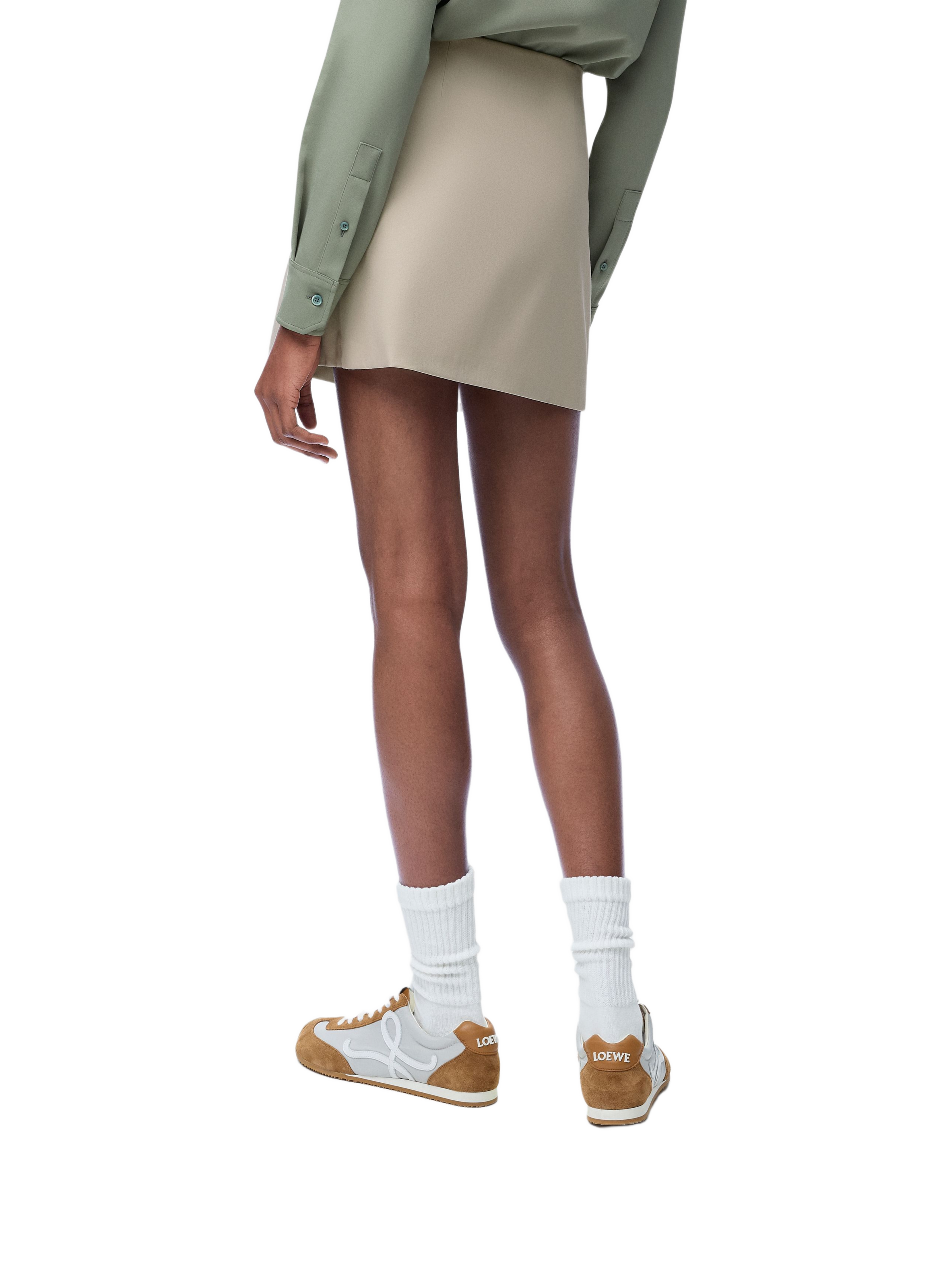 Mini skirt in cotton and silk LOEWE Beige