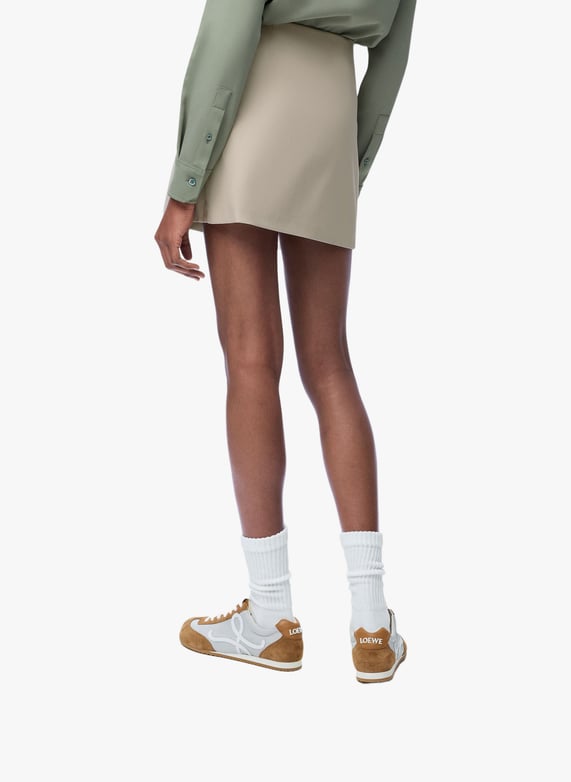 Mini jupe en coton et soie  | Beige by LOEWE Mini jupe en coton et soie  Beige