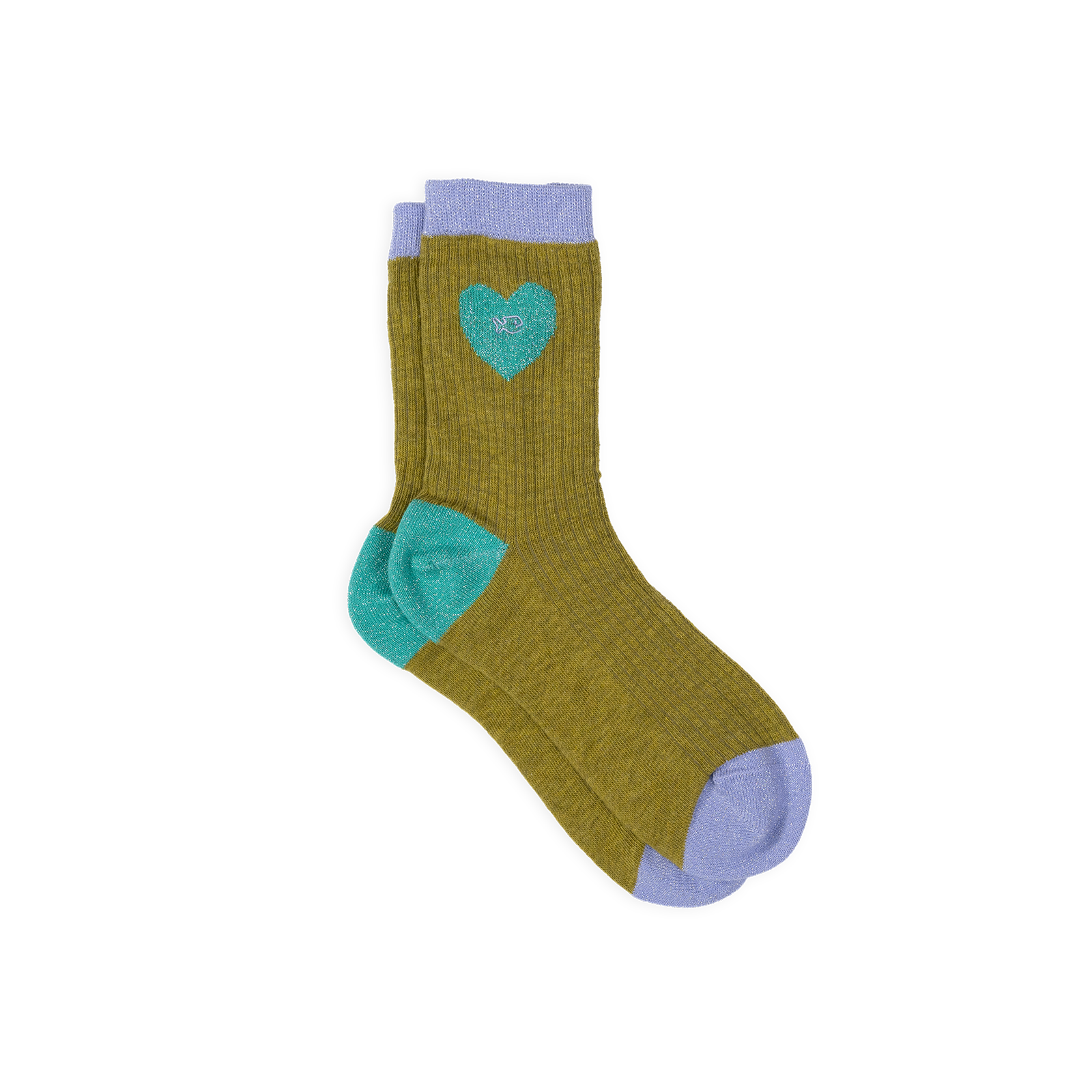 Chaussettes en coton peigné coeur BILLYBELT Kaki