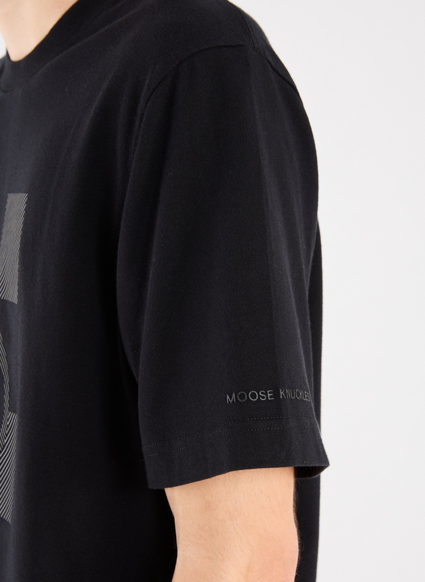 Cotton Logo T-shirt MOOSE KNUCKLES Black