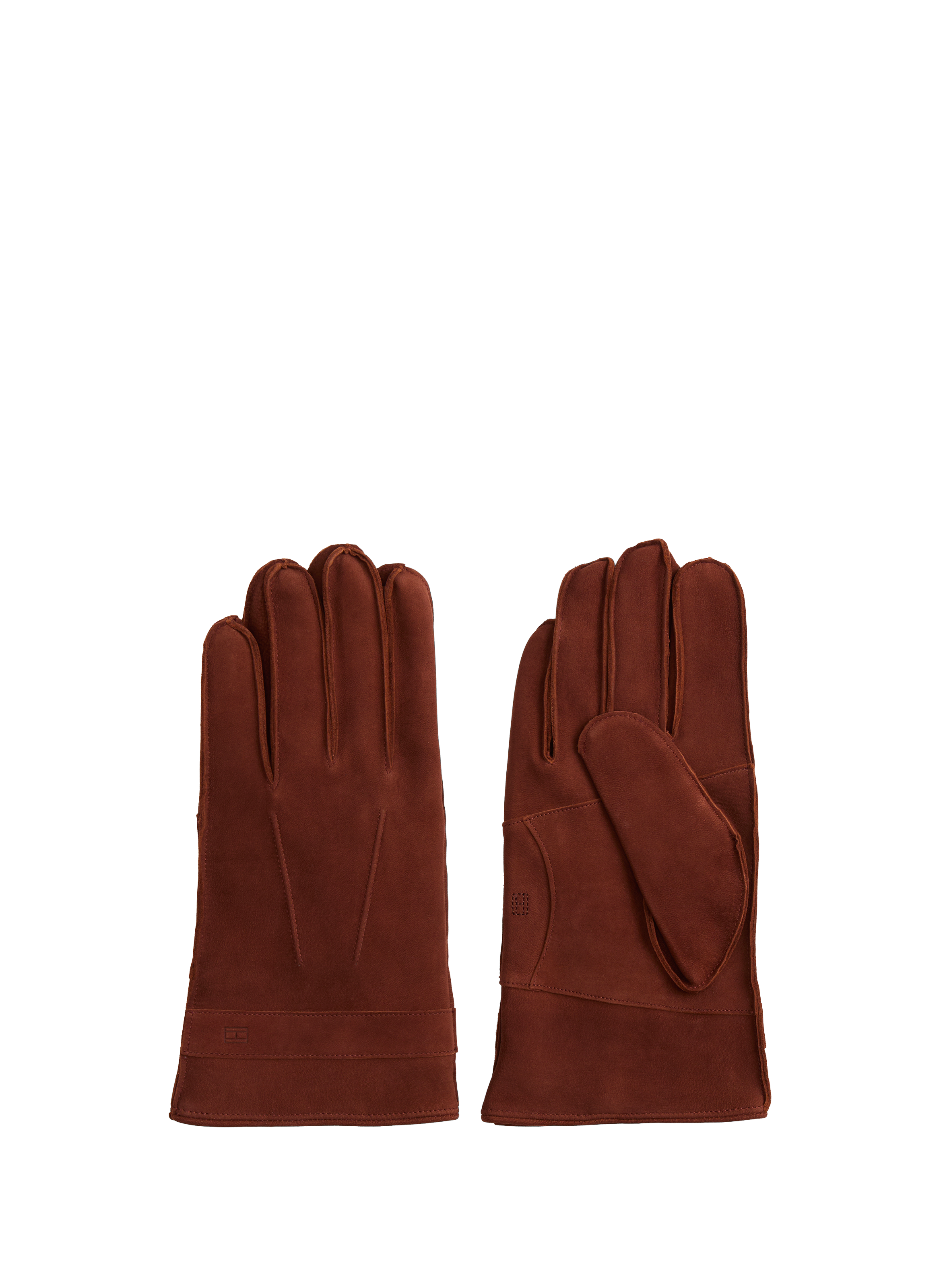 TOMMY HILFIGER Gants Hilfiger Flag en cuir Marron