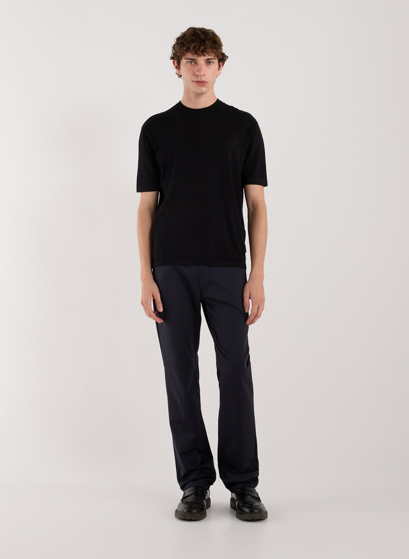 Slim wool-blend pants EMPORIO ARMANI Blue