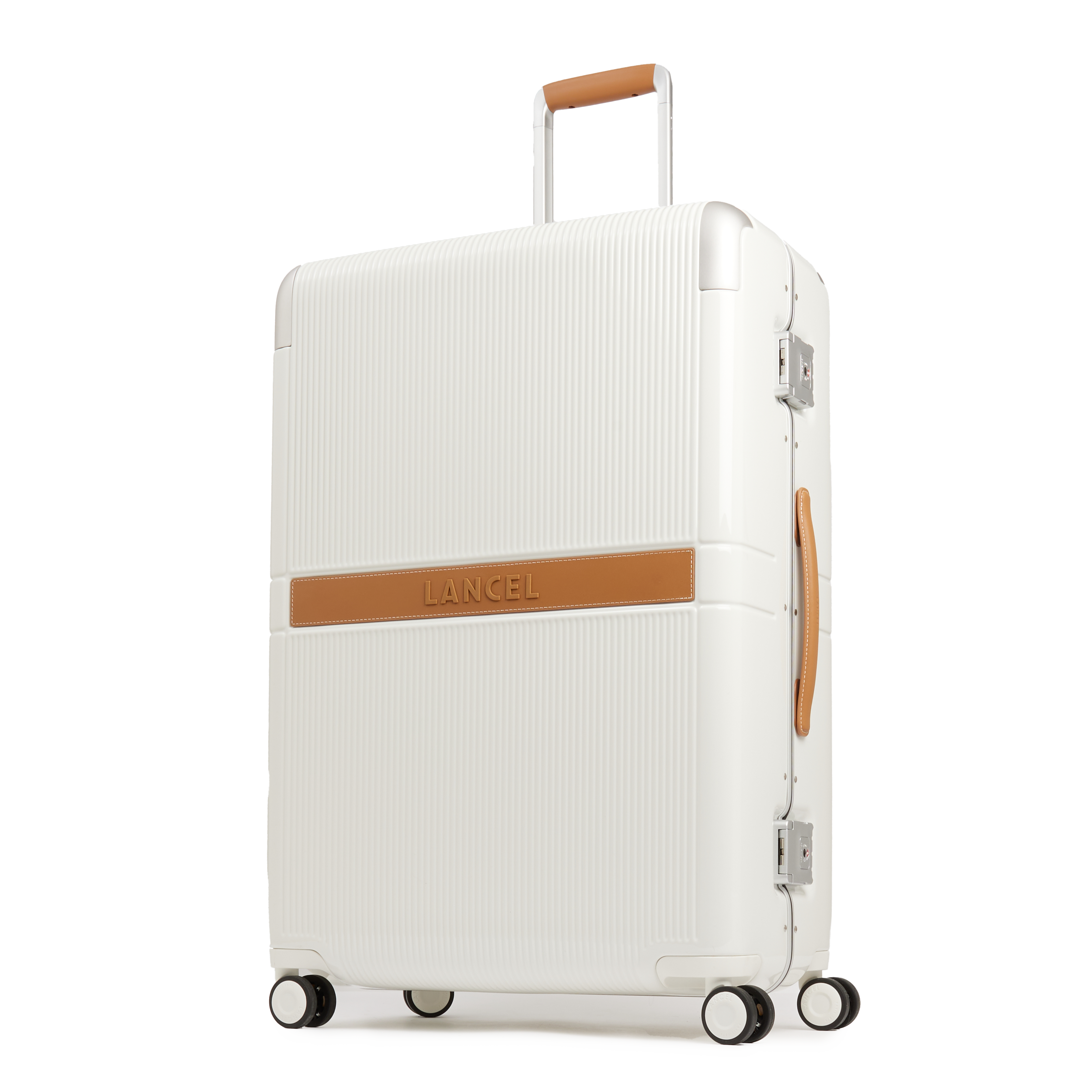 Valise large 4 roues empreinte de lancel en polycarbonate LANCEL Blanc