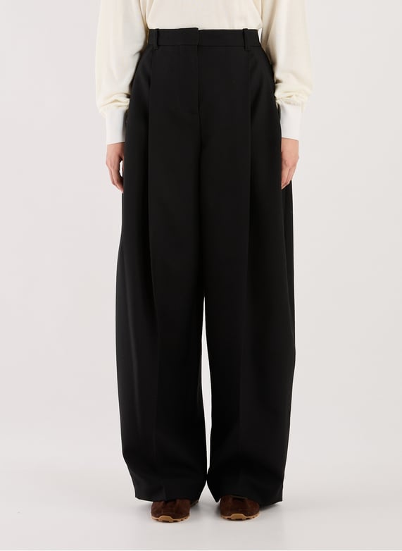 Pantalon ample en coton mélangé | Noir by JACQUEMUS Pantalon ample en coton mélangé Noir