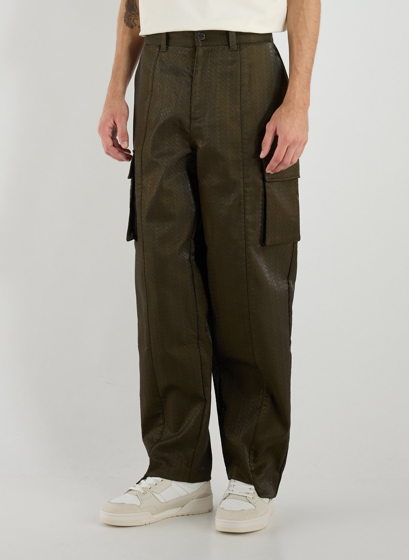 ONLY THE BLIND Pantalon ample texturé Vert
