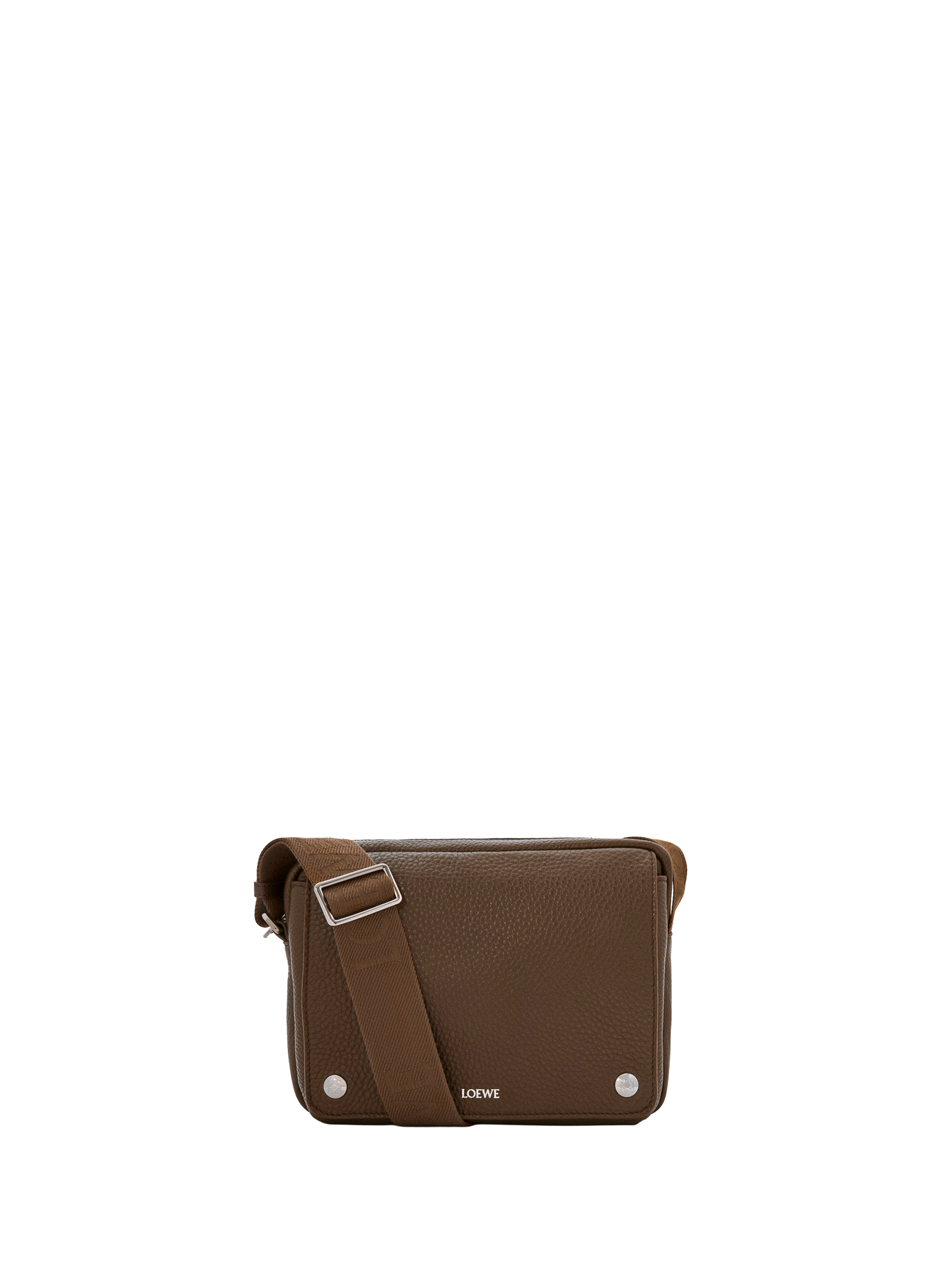 LOEWE Sac messager Pebble moyen en cuir de veau souple grainé Brown