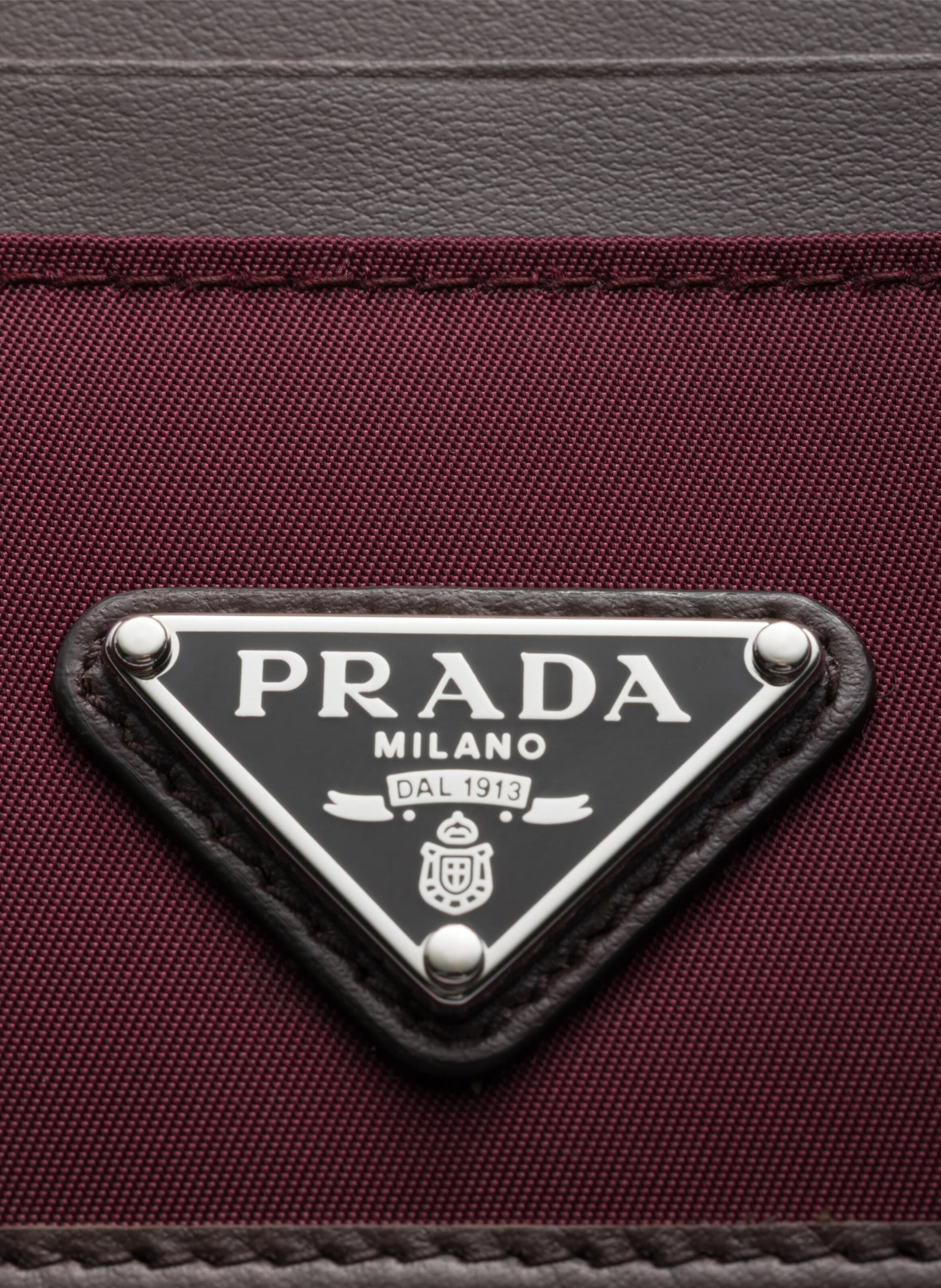 Porte-cartes prada speedrock en re-nylon et cuir PRADA Rouge