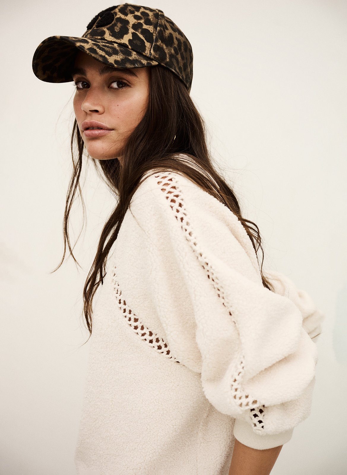 Sweat ample ajouré en maille bouclée sweet BA&SH Beige