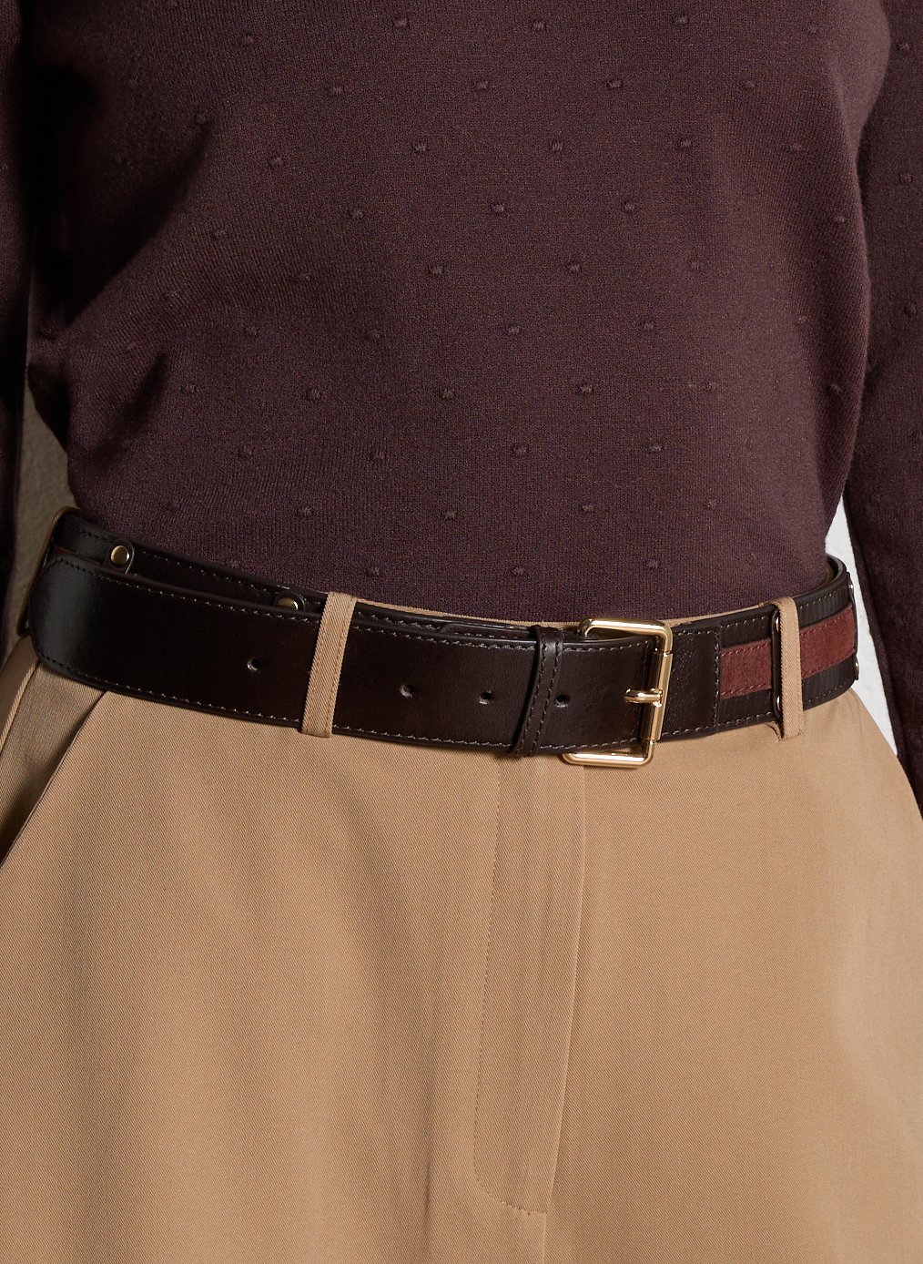 Ceinture à boucle en cuir leonard MAISON 123 Rouge