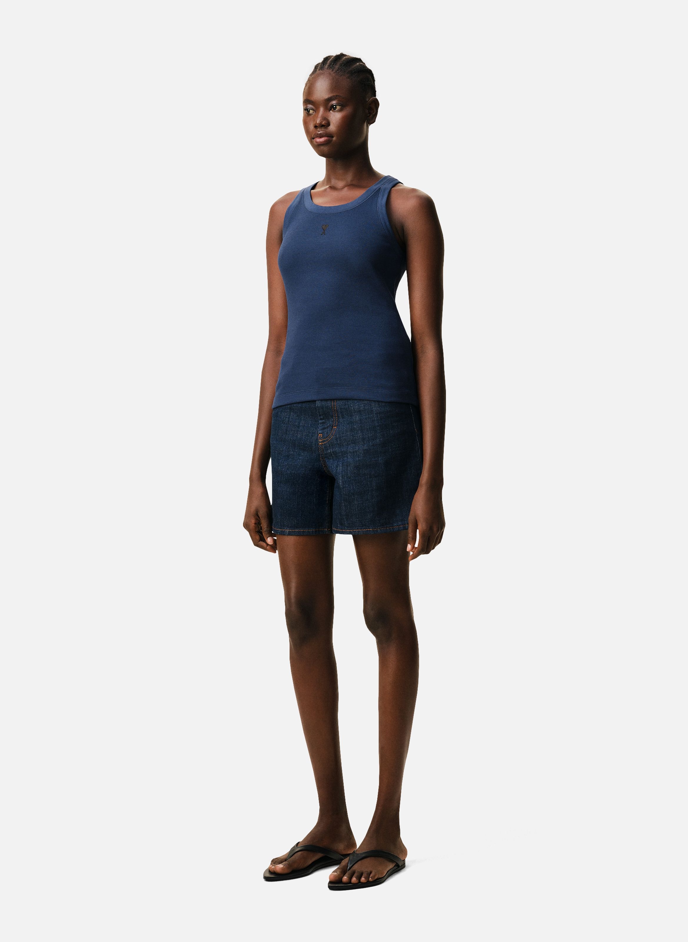 Debardeur ami de coeur en coton AMI PARIS Bleu