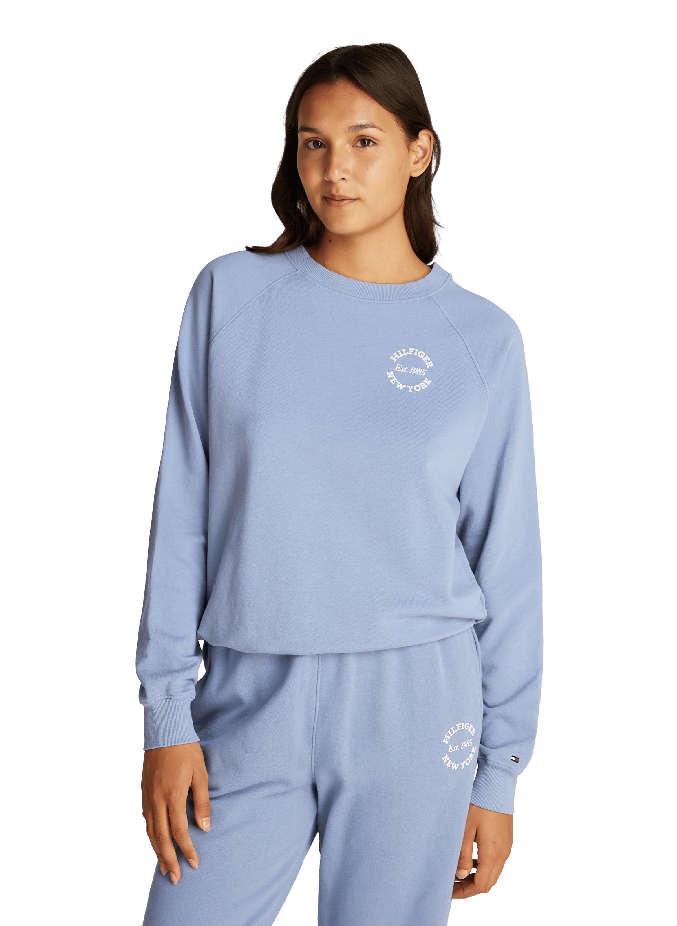 TOMMY HILFIGER Sweat uni à motif  Bleu