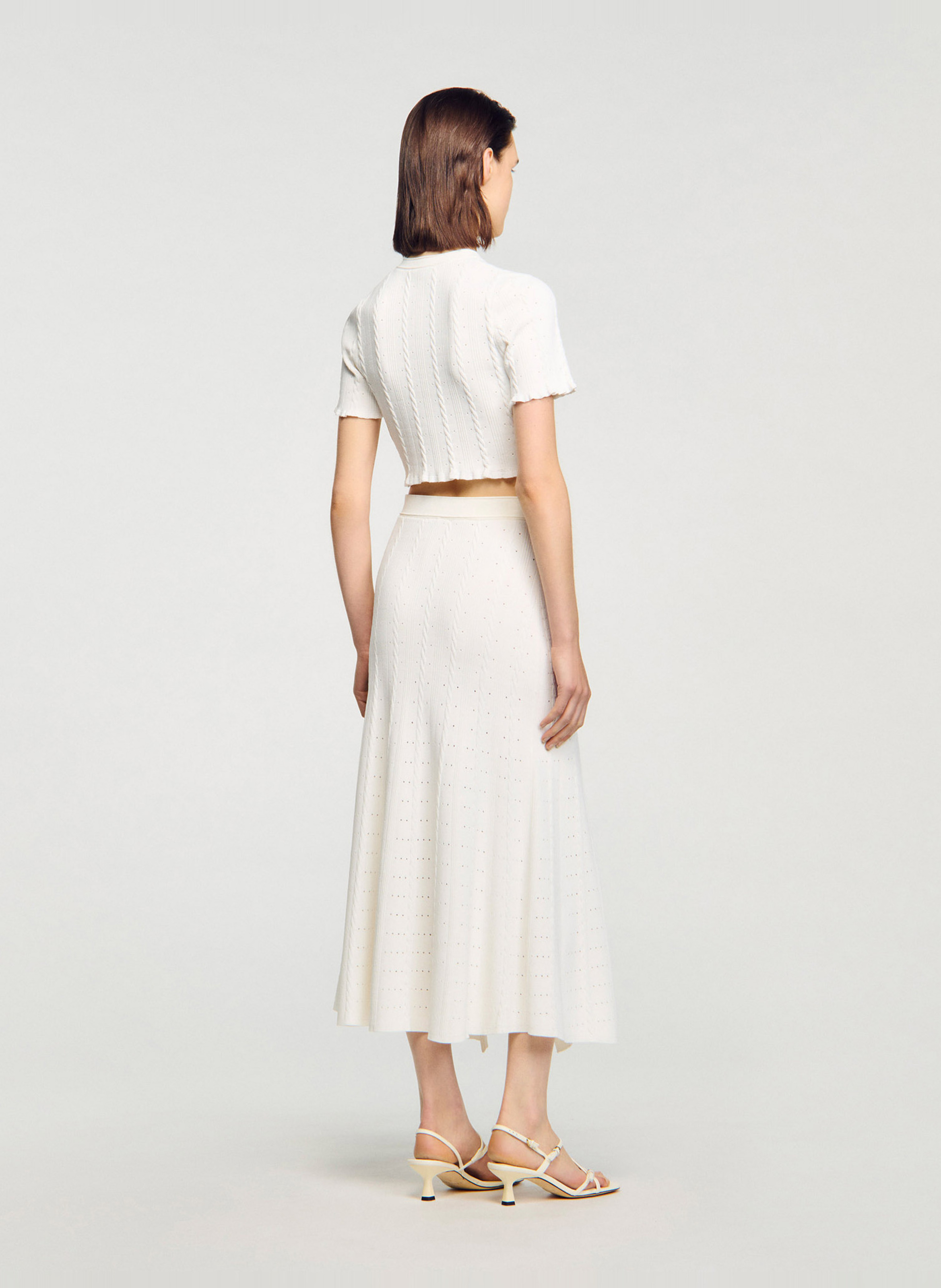 Jupe midi SANDRO Beige