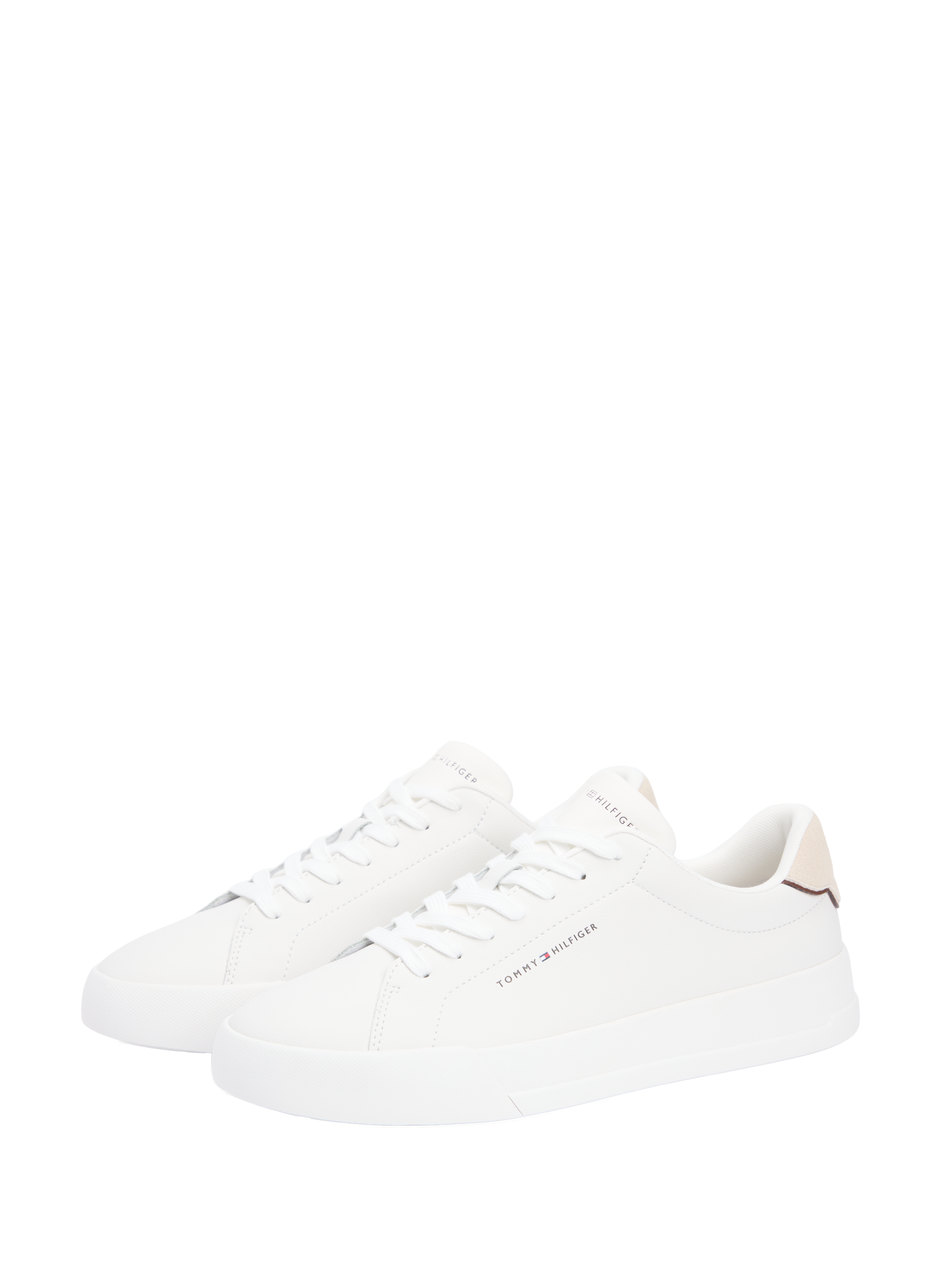 Grain effect leather sneakers TOMMY HILFIGER White