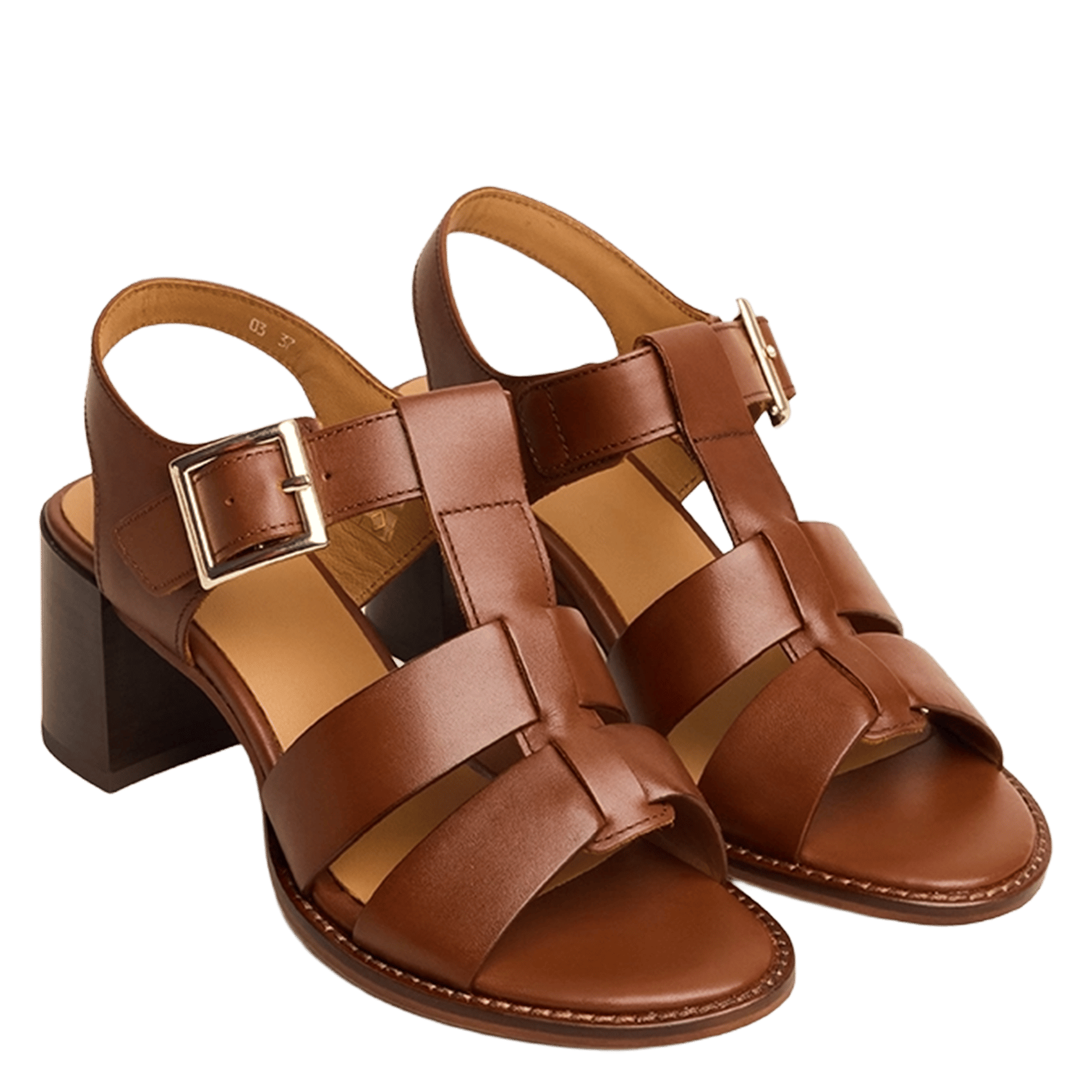 Sandales à talons en cuir alexandrie JONAK Marron