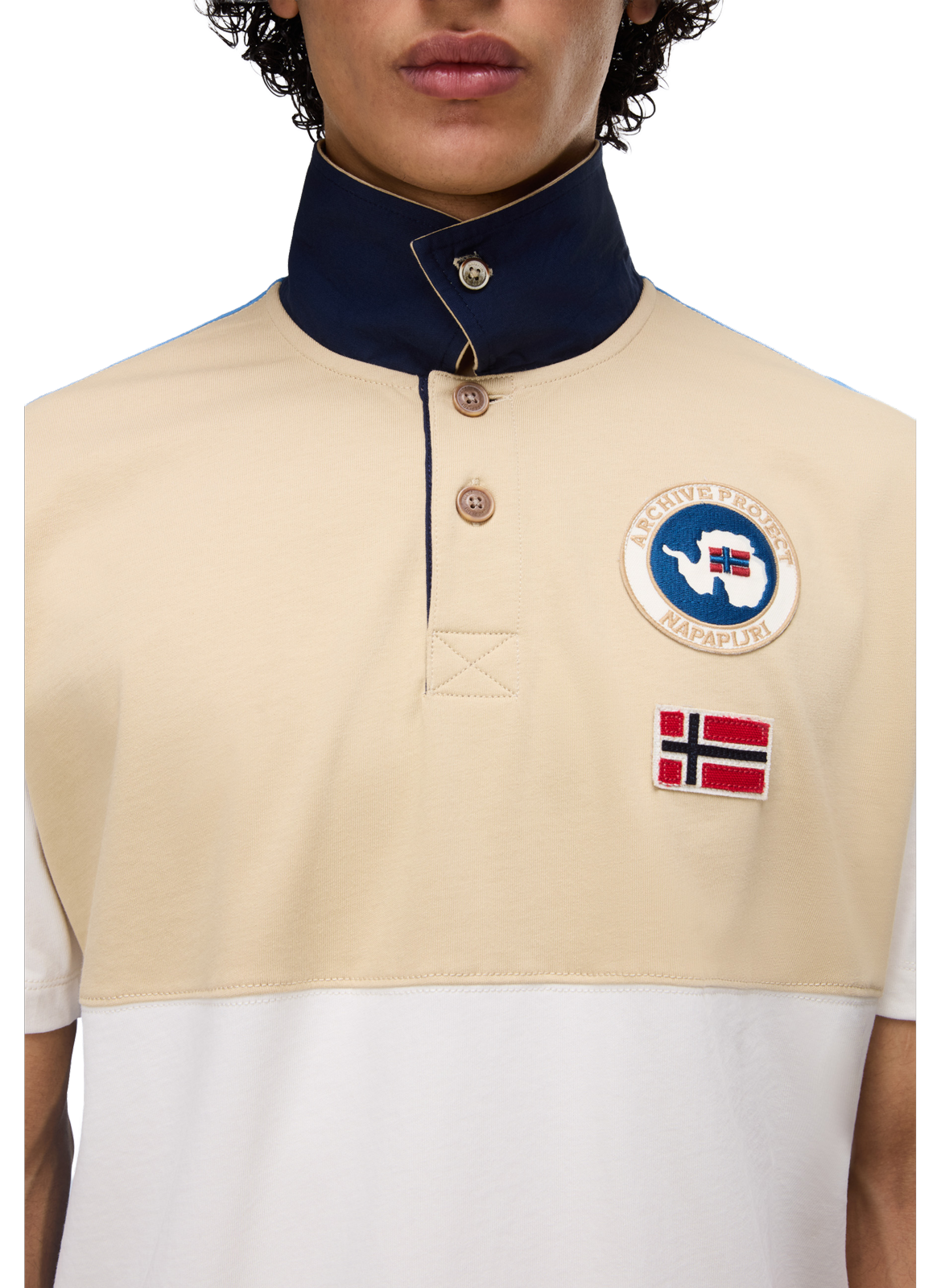 Polo manches courtes Reflect à logo en coton NAPAPIJRI Blanc