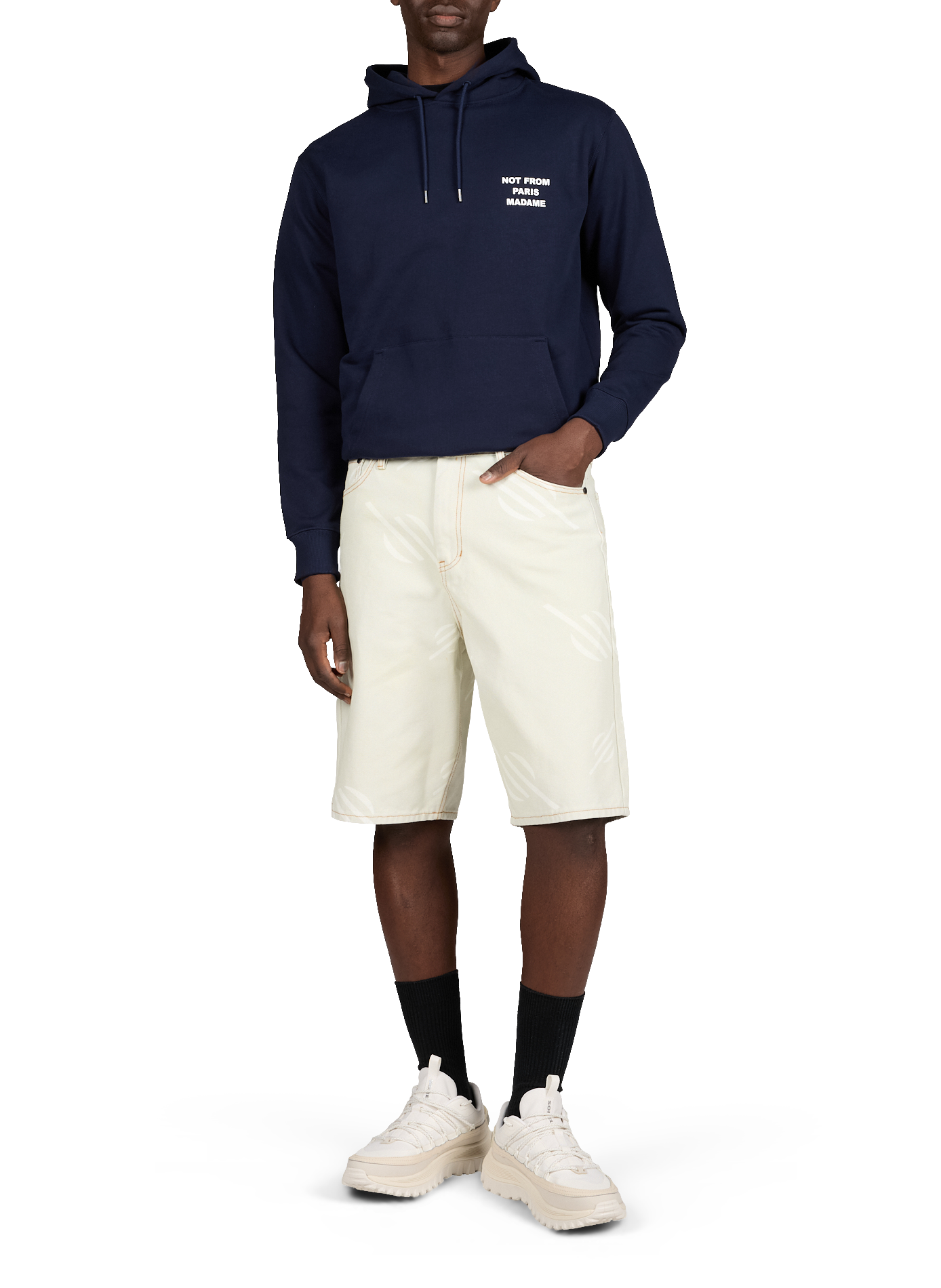 Sweat à capuche en coton DROLE DE MONSIEUR Bleu