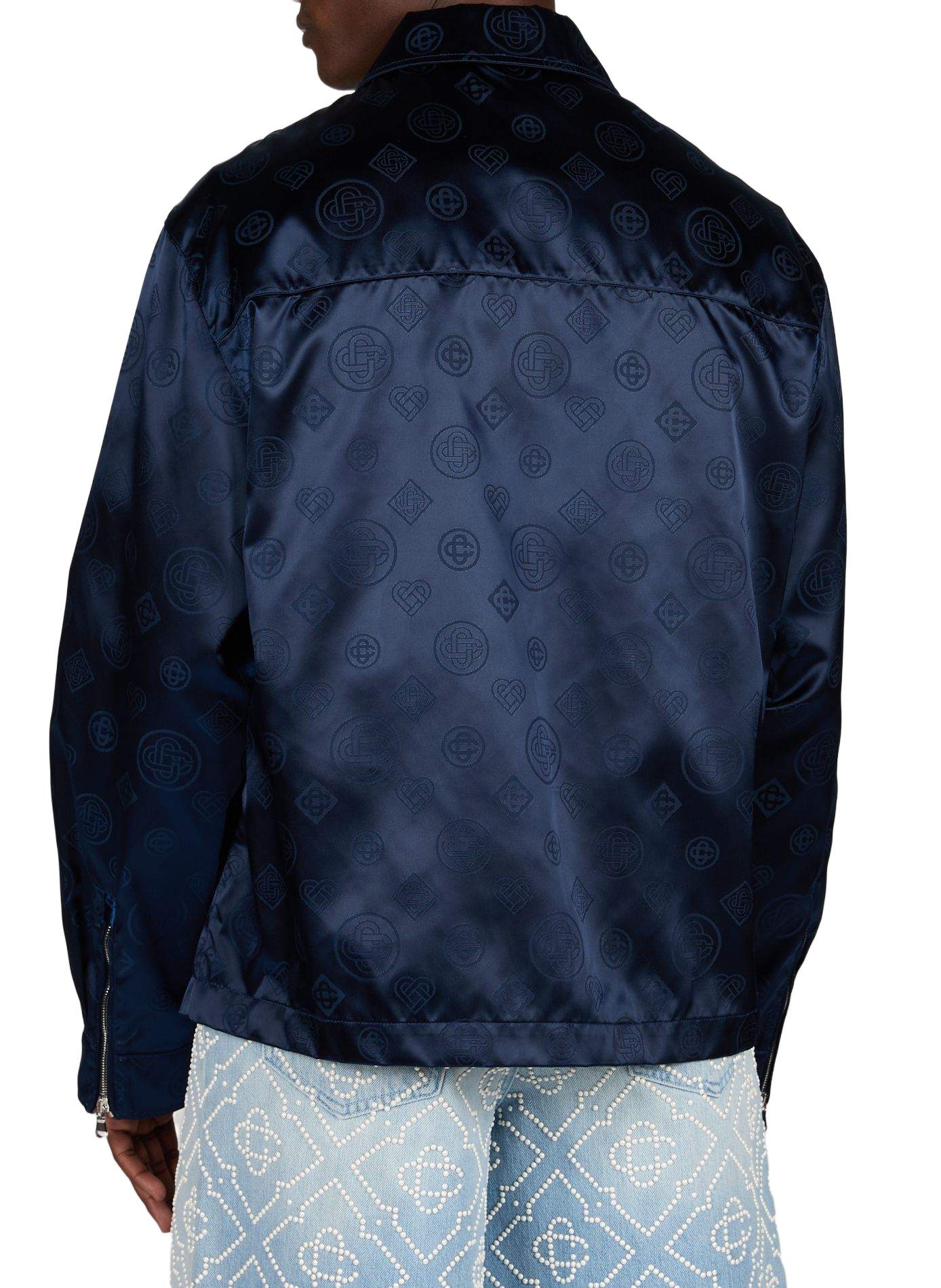 Veste logotypée effet satiné CASABLANCA PARIS Bleu