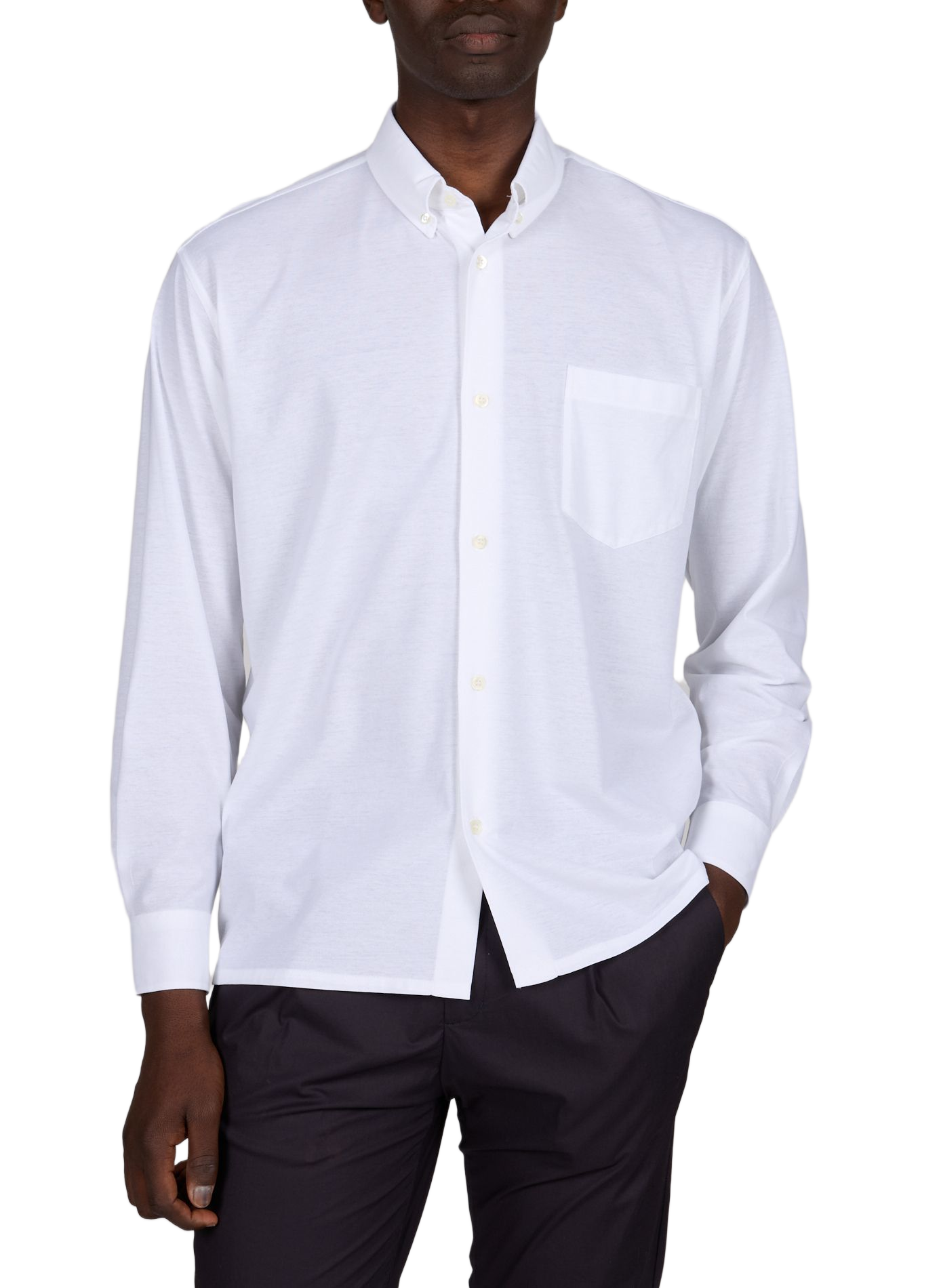 Chemise unie col américain HERNO Blanc