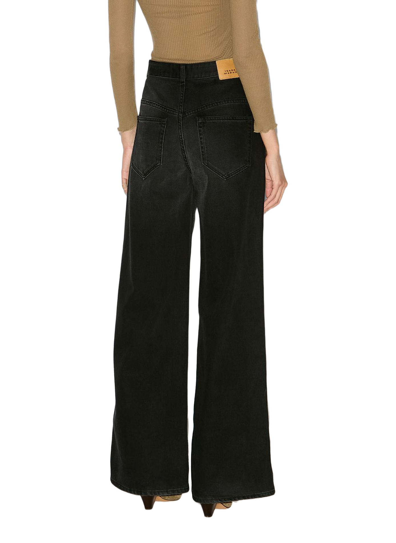 Weite High-Waist-Jeans von Lemony aus Baumwolldenim ISABEL MARANT Schwarz