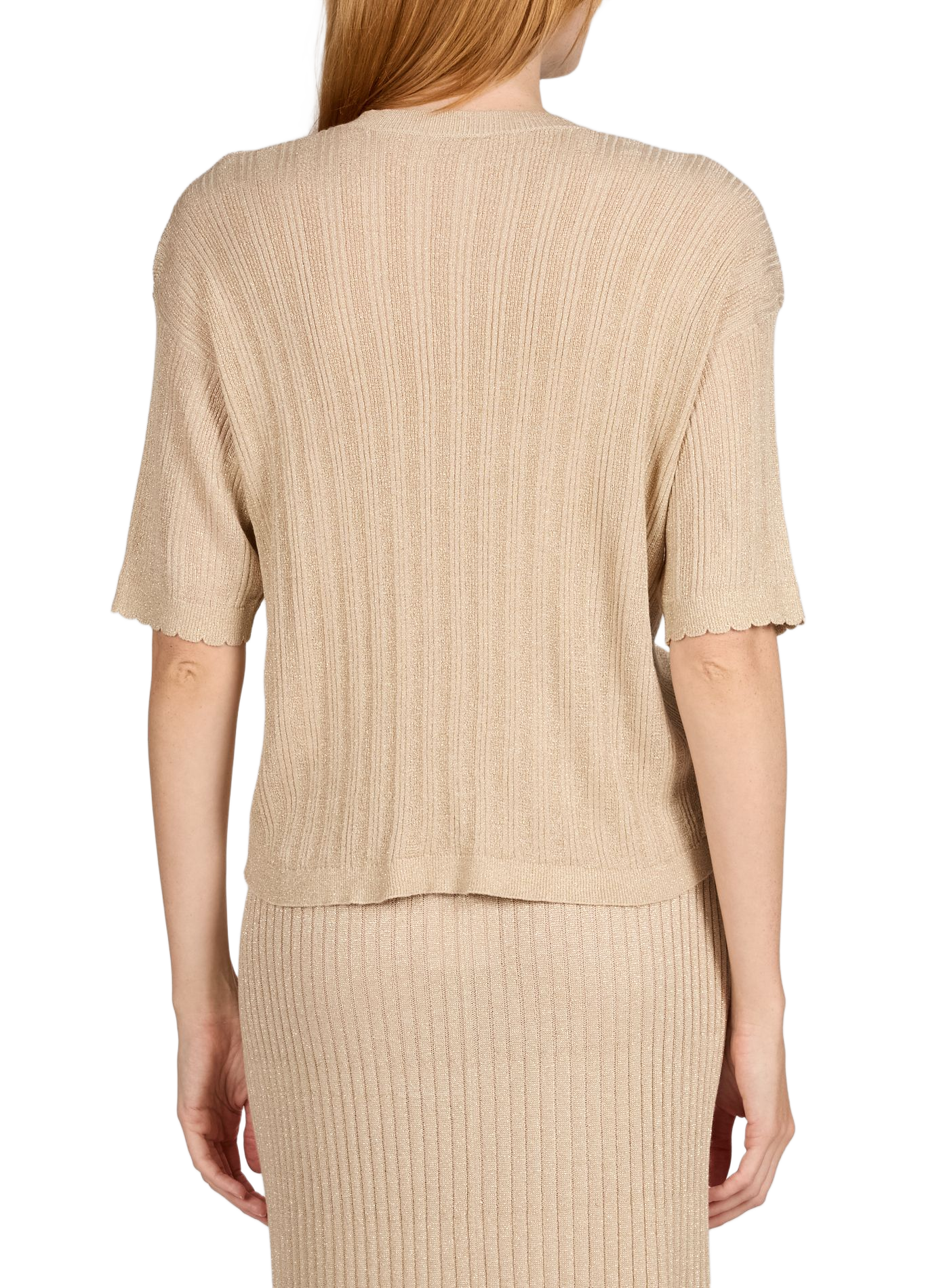 V-neck shiny knit sweater VILA Red