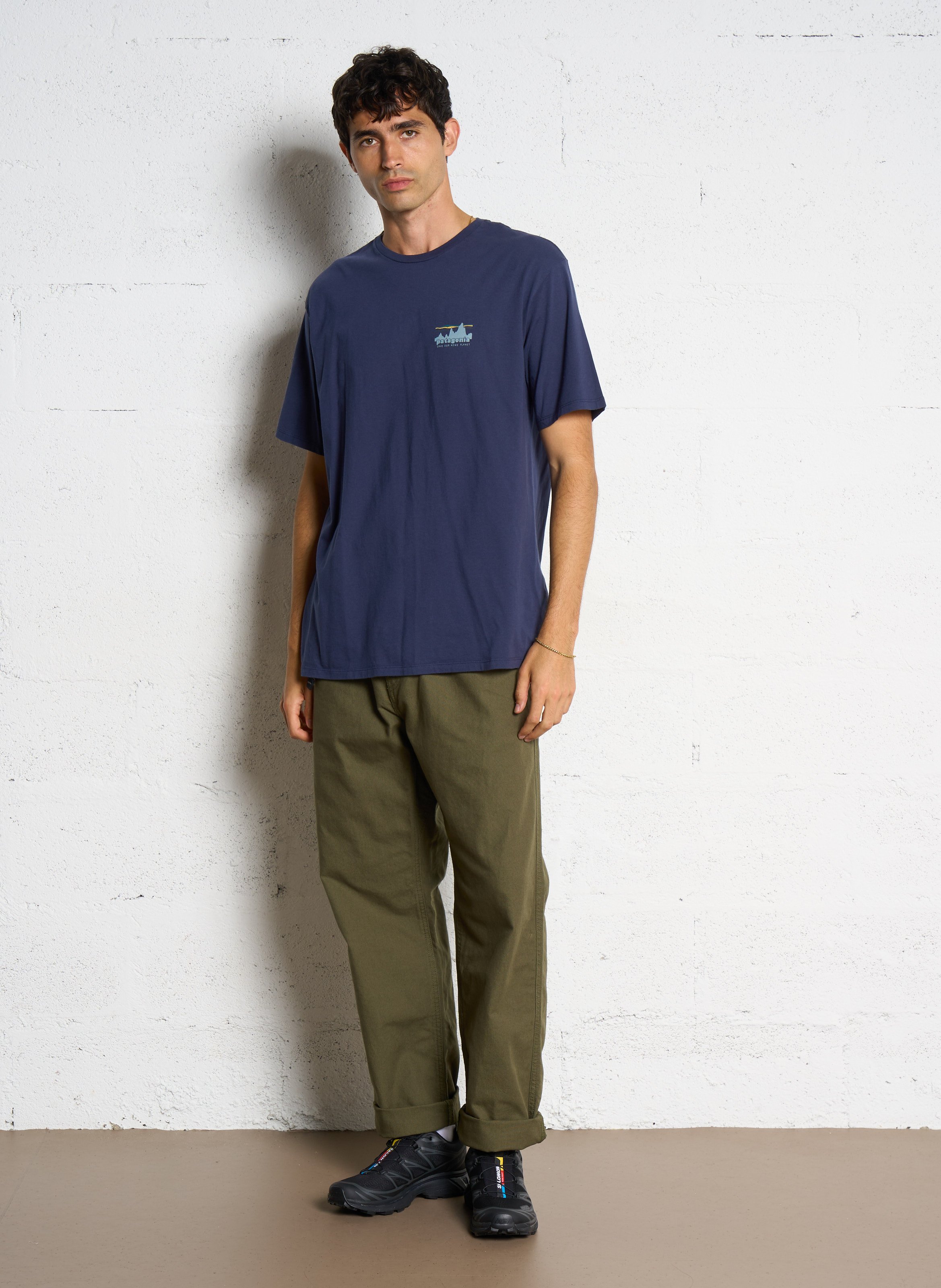 Tee-shirt droit en coton biologique PATAGONIA Bleu