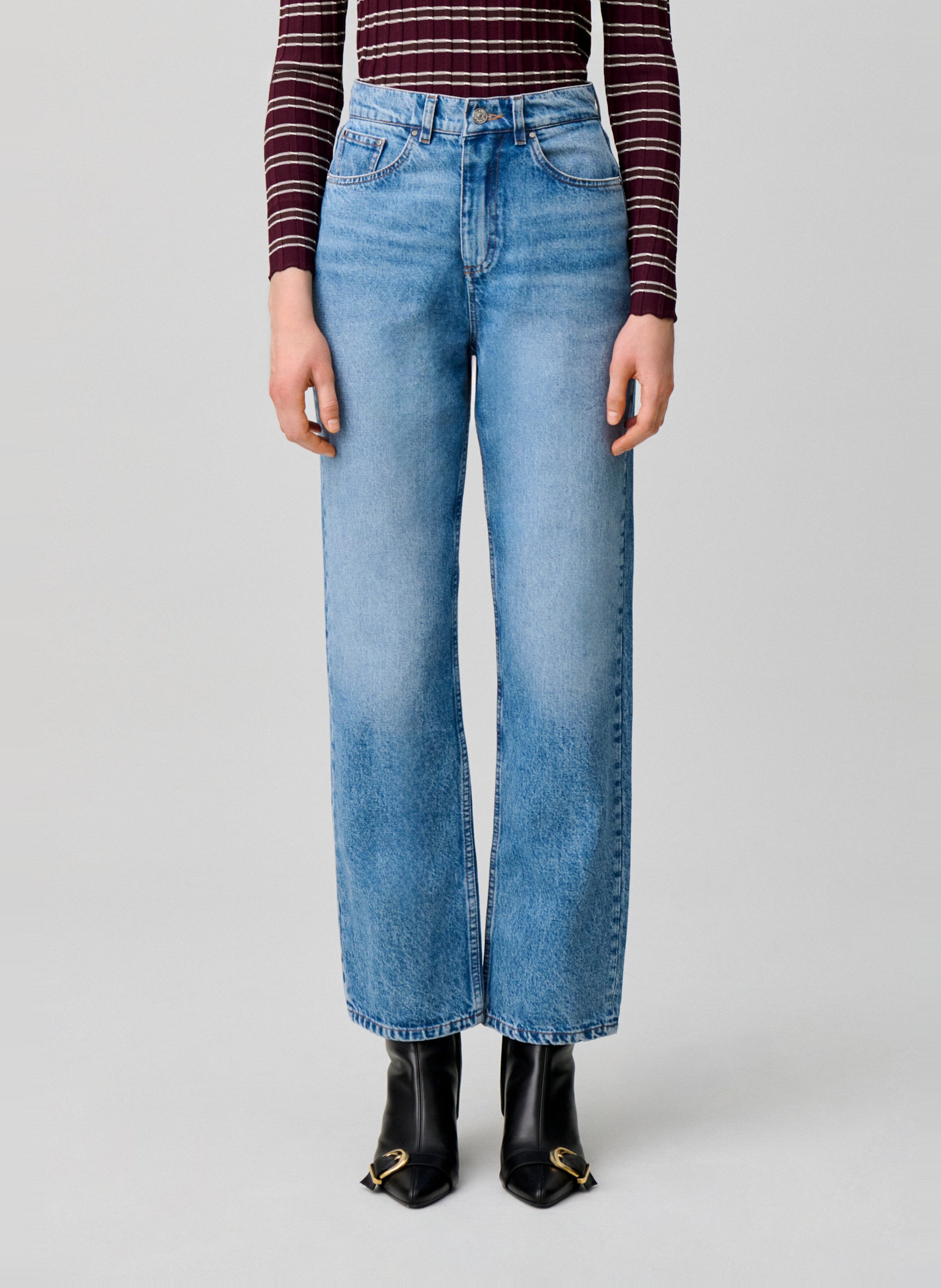 Jean droit en coton CLAUDIE PIERLOT Bleu