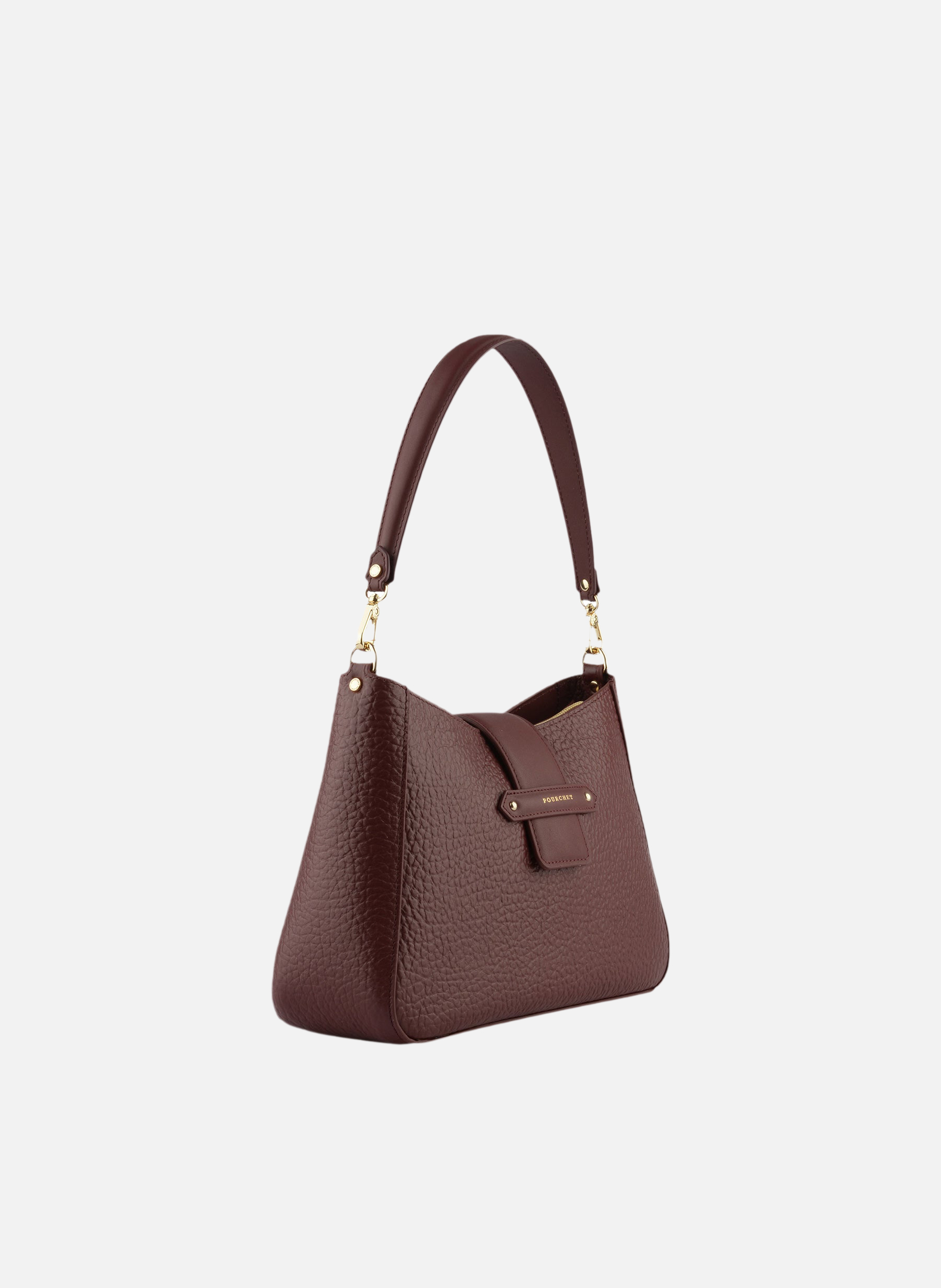 Fleuves | sac porté épaule gm en cuir de vachette | Rouge POURCHET Femme