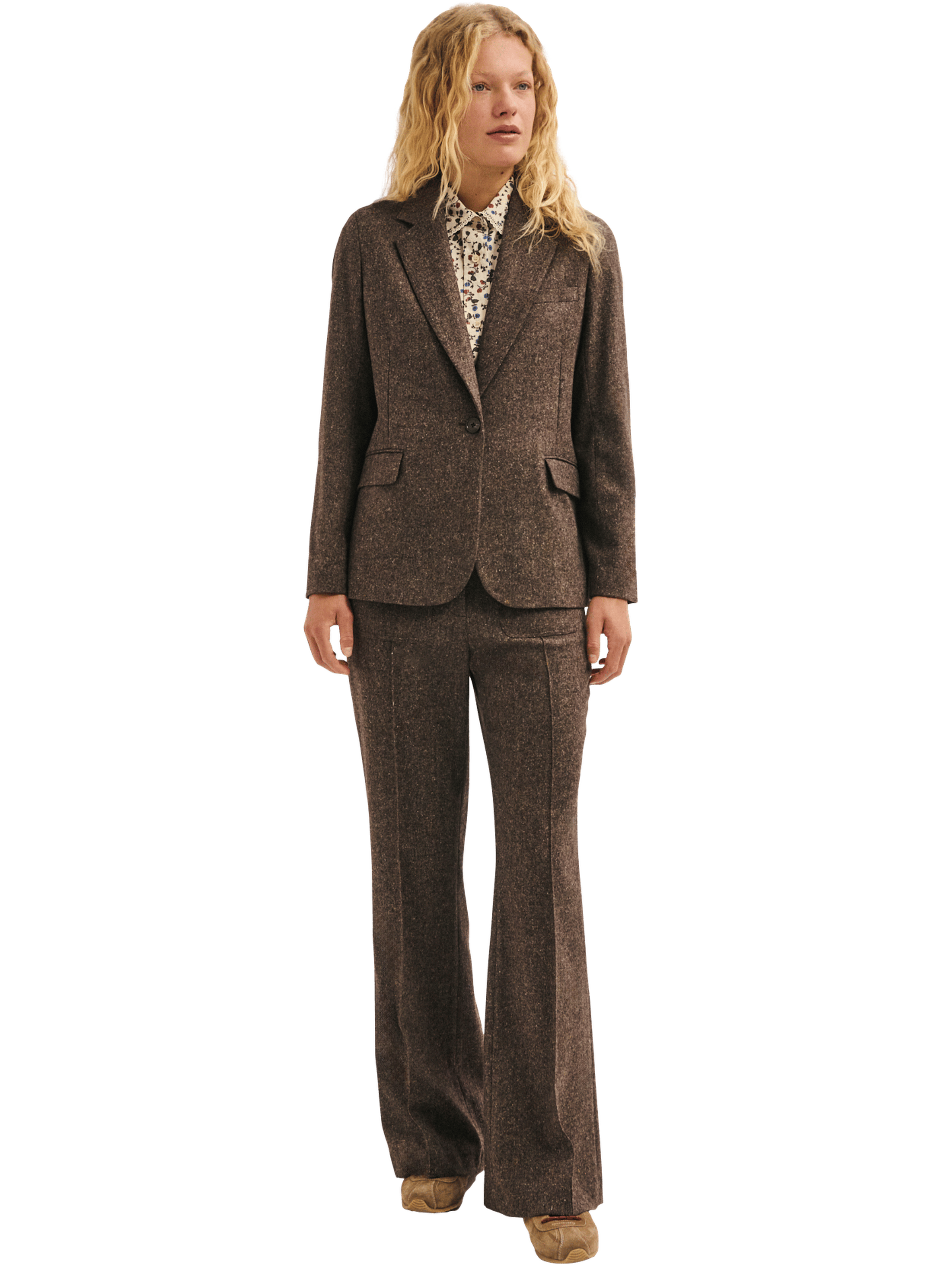 Blazer chiné - jeane PABLO Marron