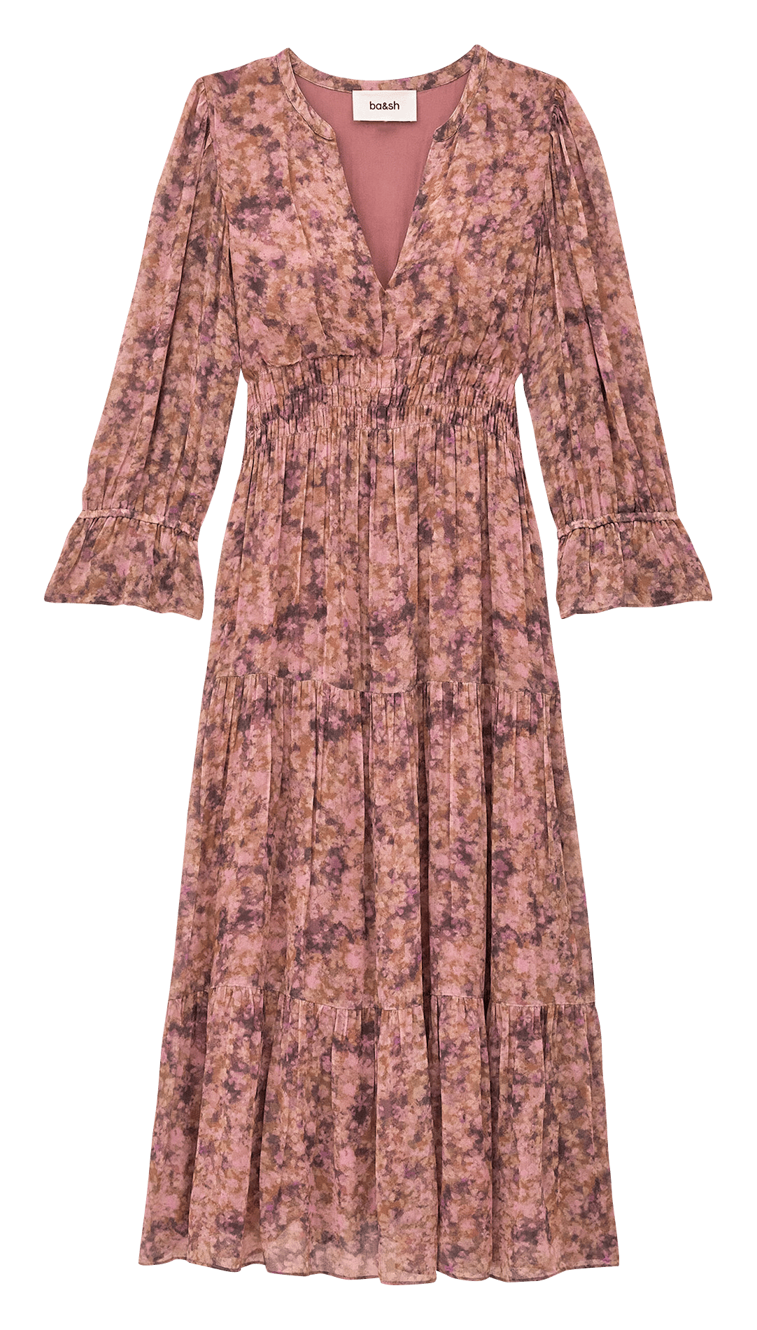 Robe midi ample imprimée aema BA&SH Rose