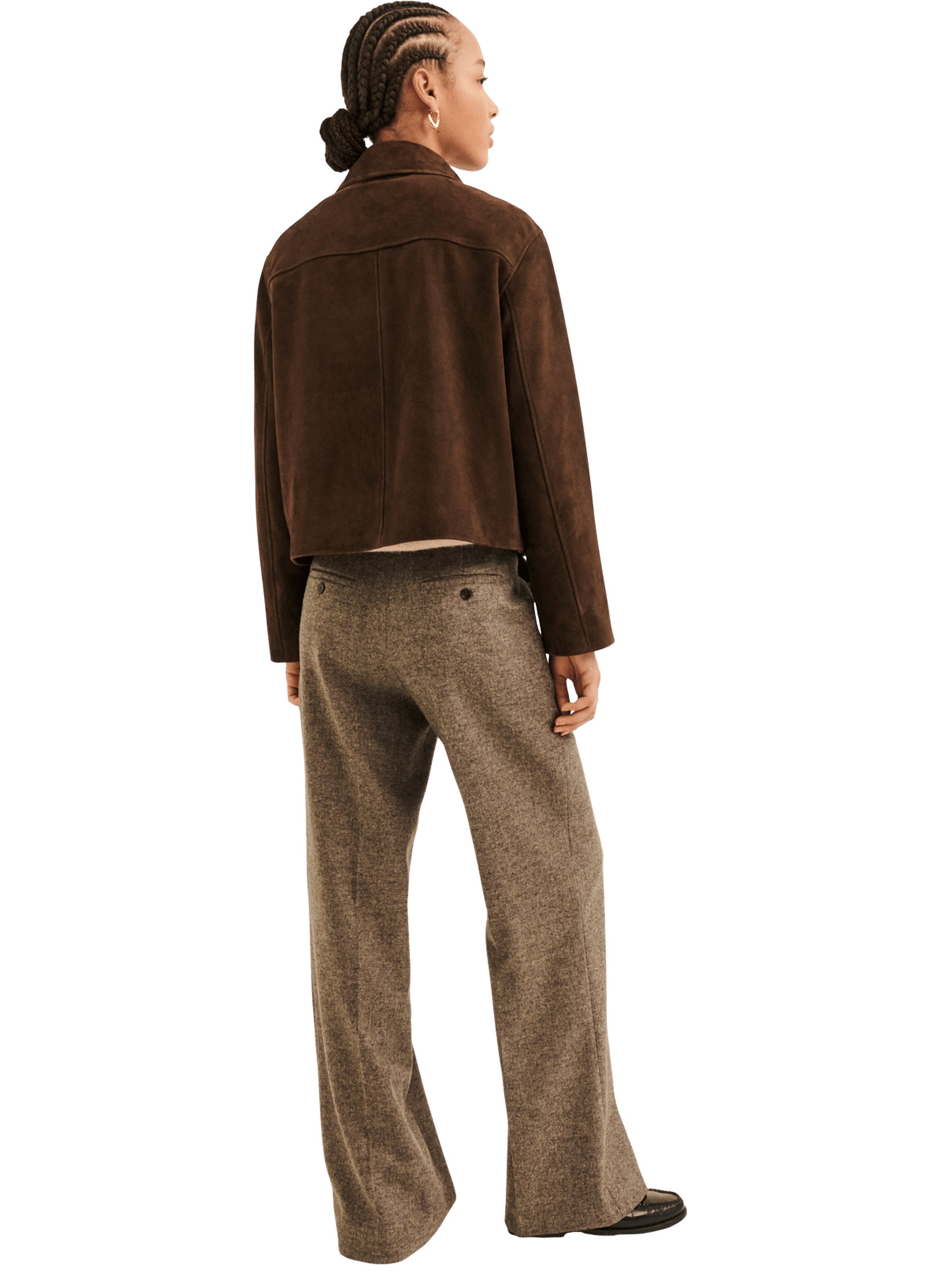 Veste courte en cuir velours - pilar PABLO Marron