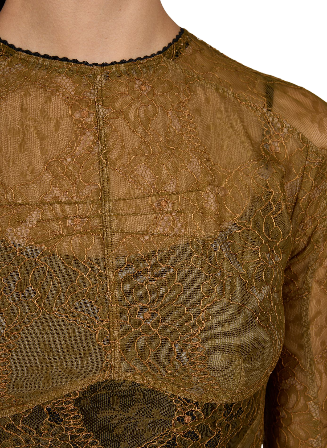 Angepasstes Top mit Spitze THE ATTICO Khaki