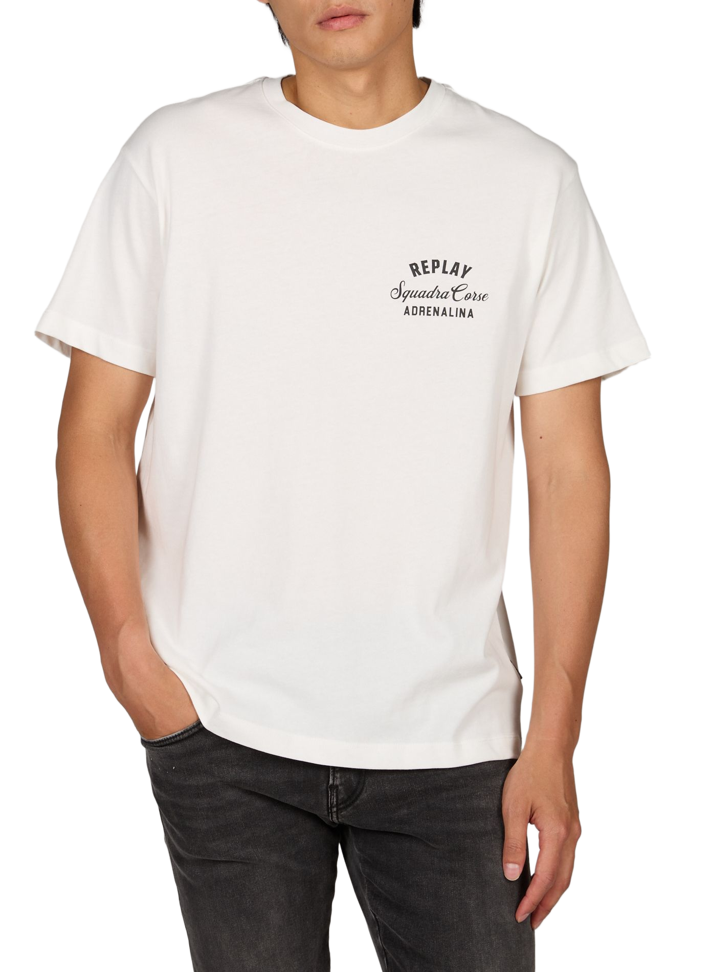 Oversized printed cotton t-shirt REPLAY Beige