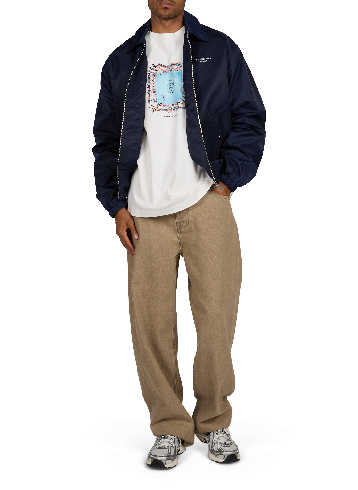 Straight nylon outdoor jacket DROLE DE MONSIEUR Blue