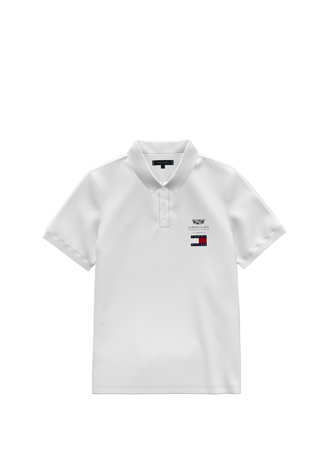 Straight polo shirt Cadillac Formula 1 Team with logo in blended cotton. TOMMY HILFIGER White