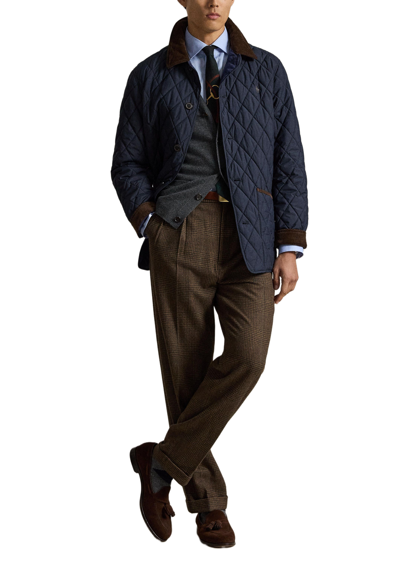 Blouson droit col classique matelassé POLO RALPH LAUREN Bleu