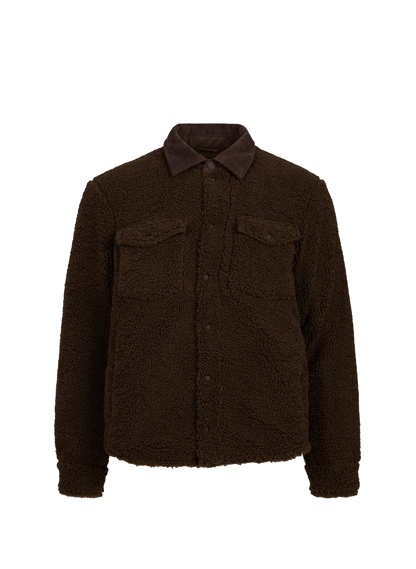Straight classic collar fluffy jacket VADIM Soil brown