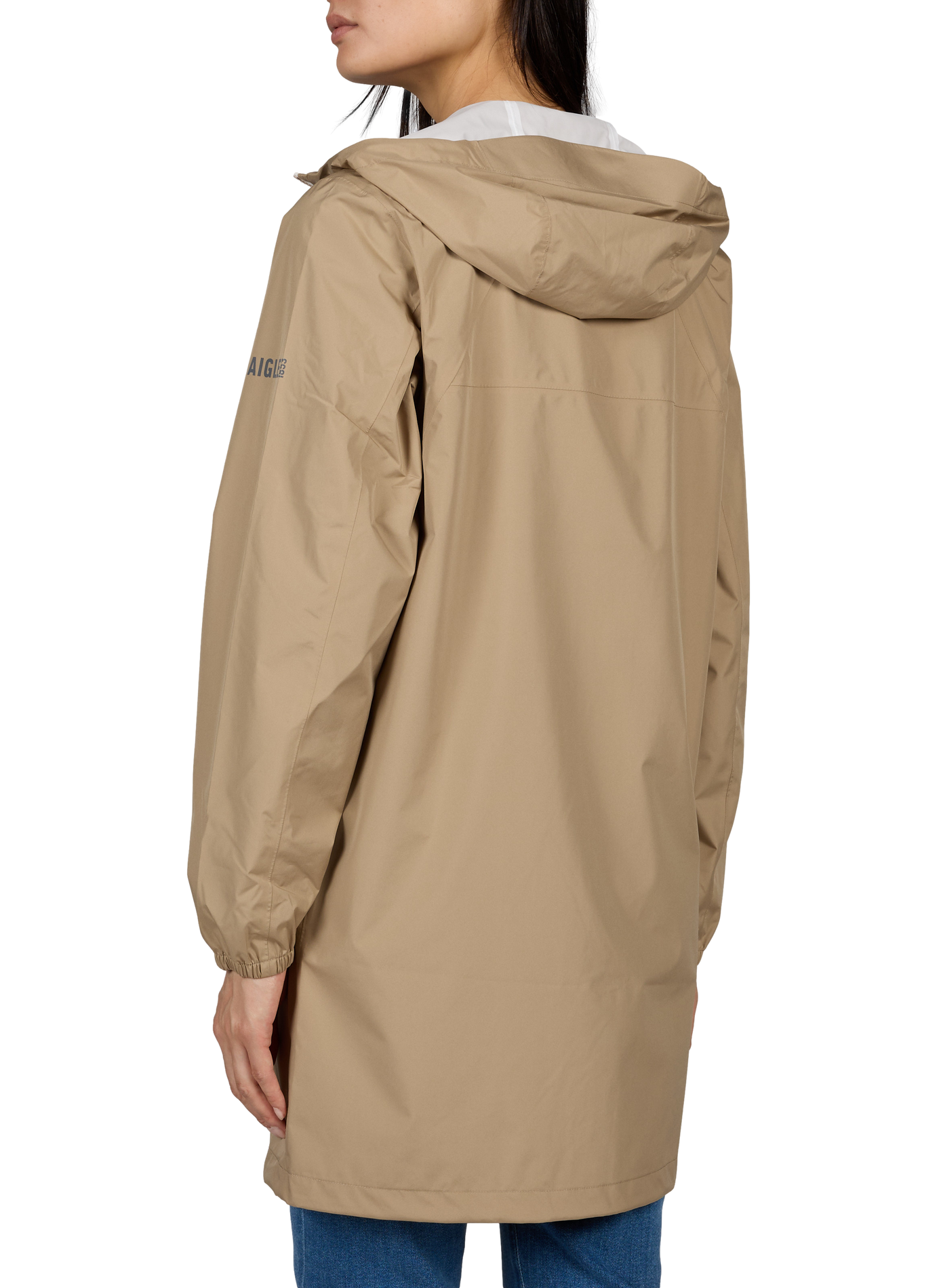 Unisex windproof Rainpack 90 long and foldable raincoat AIGLE Beige