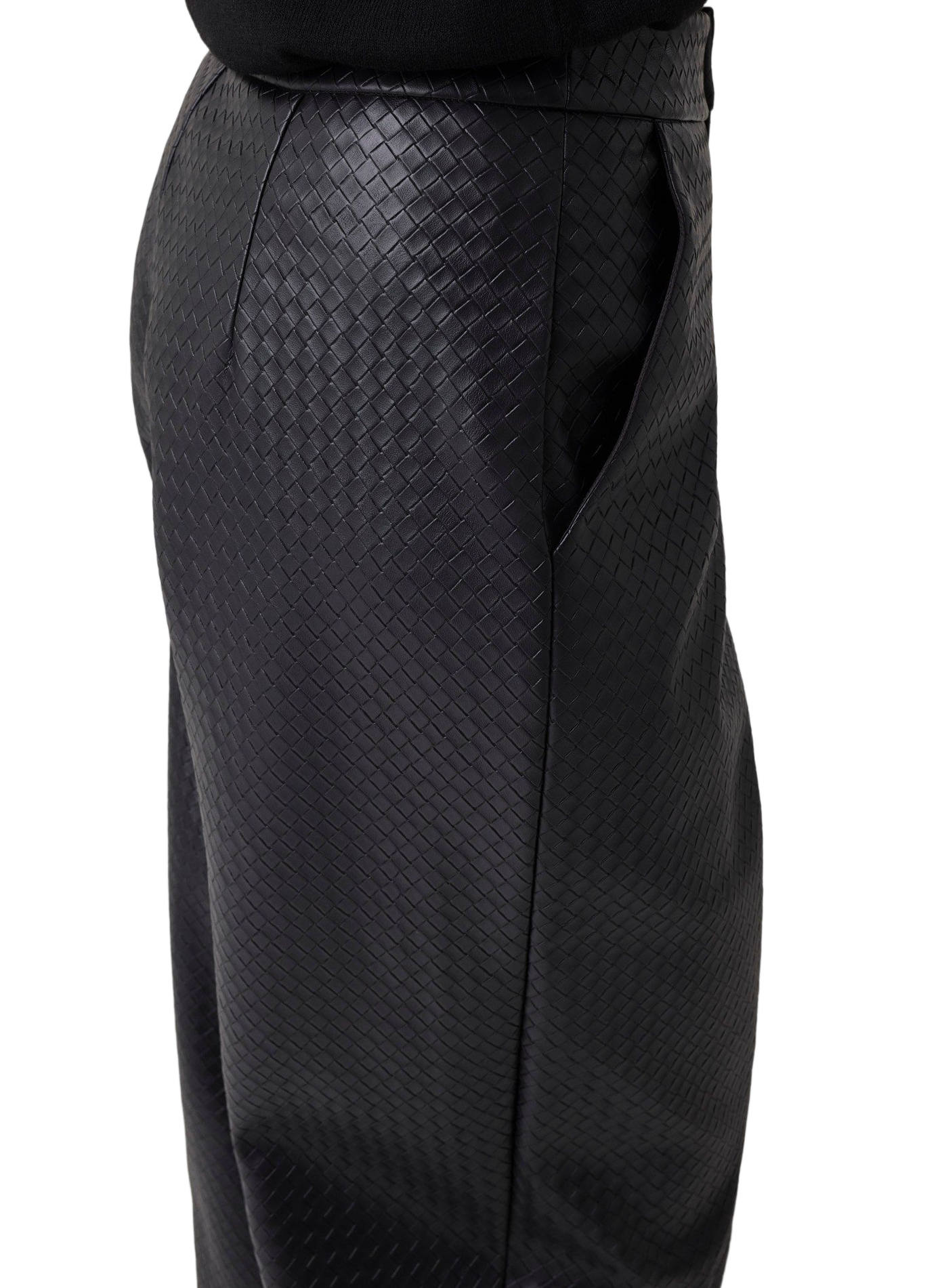 Weit geschnittene strukturierte Hose GUESS Schwarz