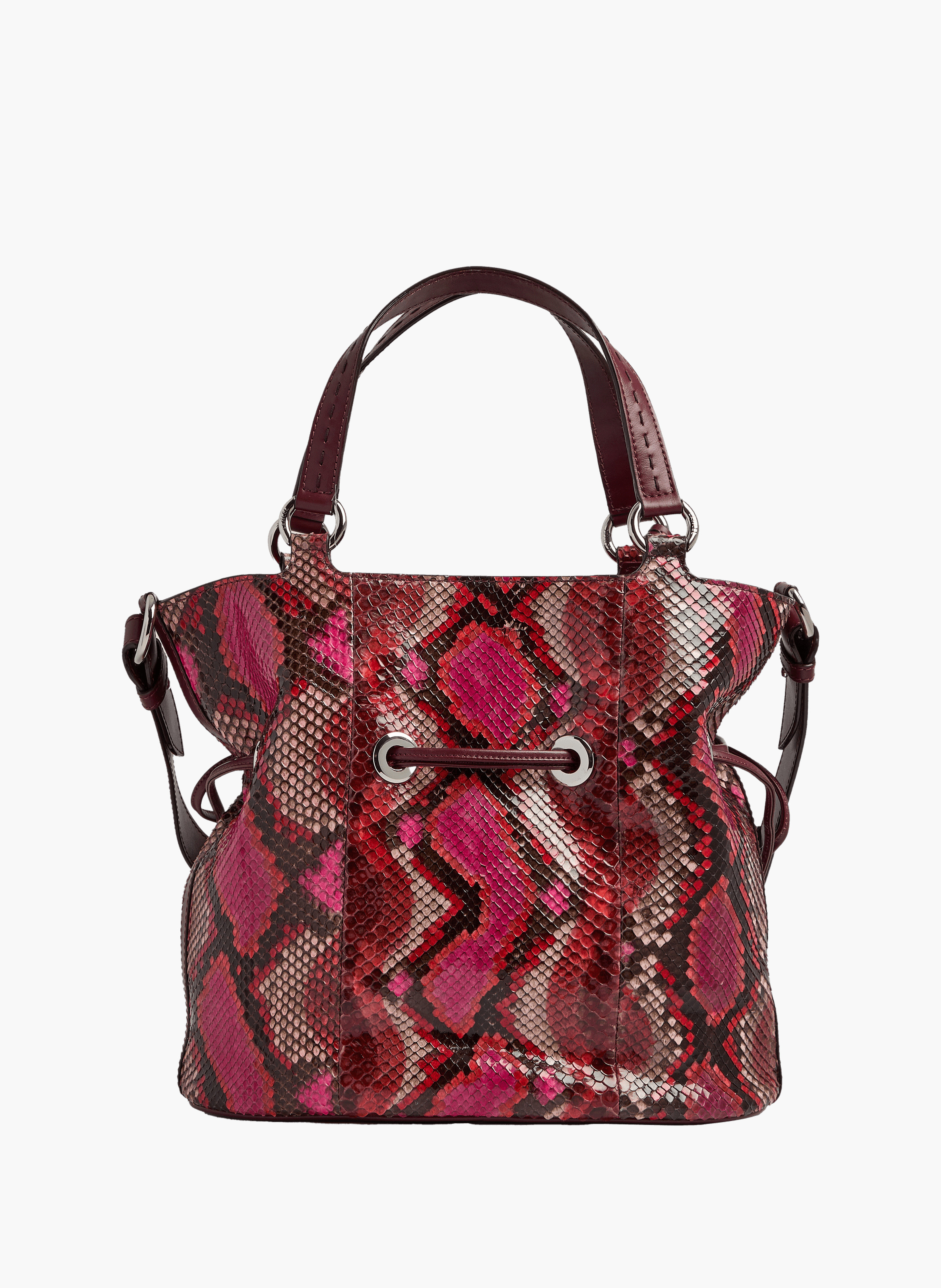 Sac seau premier flirt de lancel en animation 150y python peint : python peint & cuir de vachette lisse LANCEL Rouge