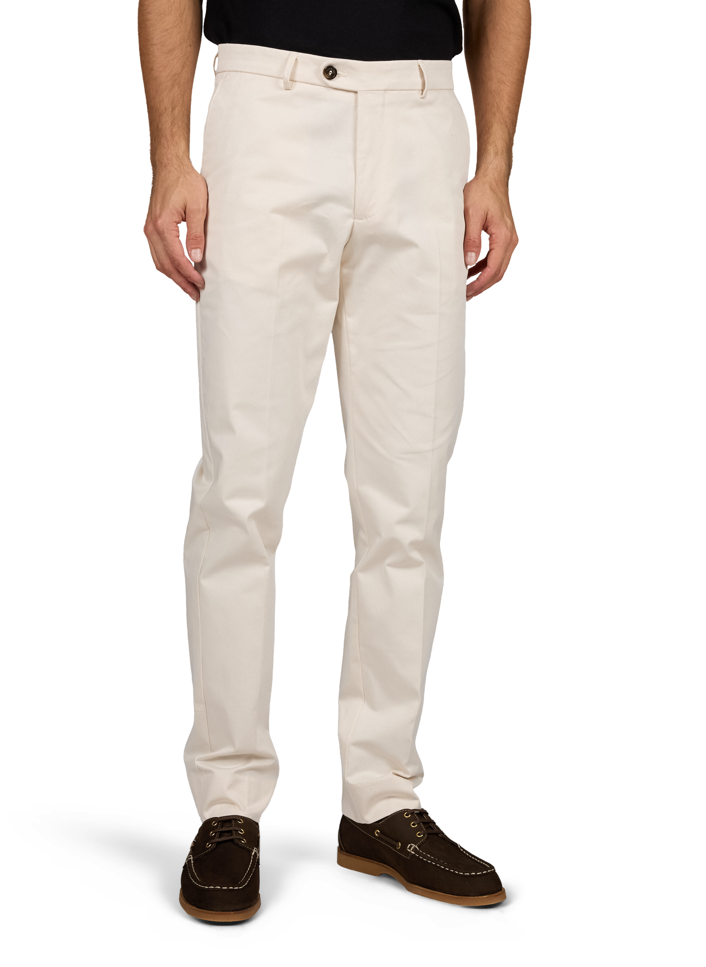 Straight cotton-blend trousers AURELIEN Beige